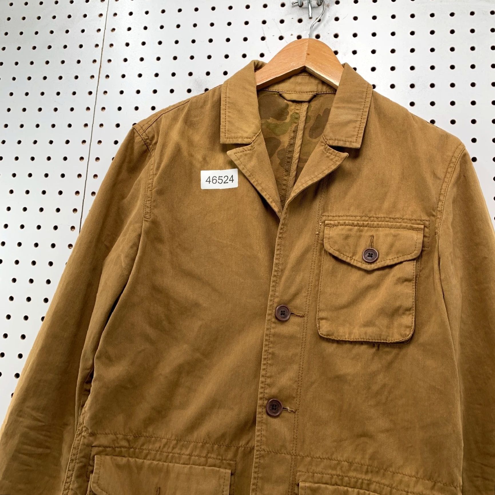 American Eagle Outfitters VINTAGE American Eagle Outfitters Chore Field Jacket Mens Small Brown Frog Print Camo Lined Blazer Size 42R - 6 Thumbnail