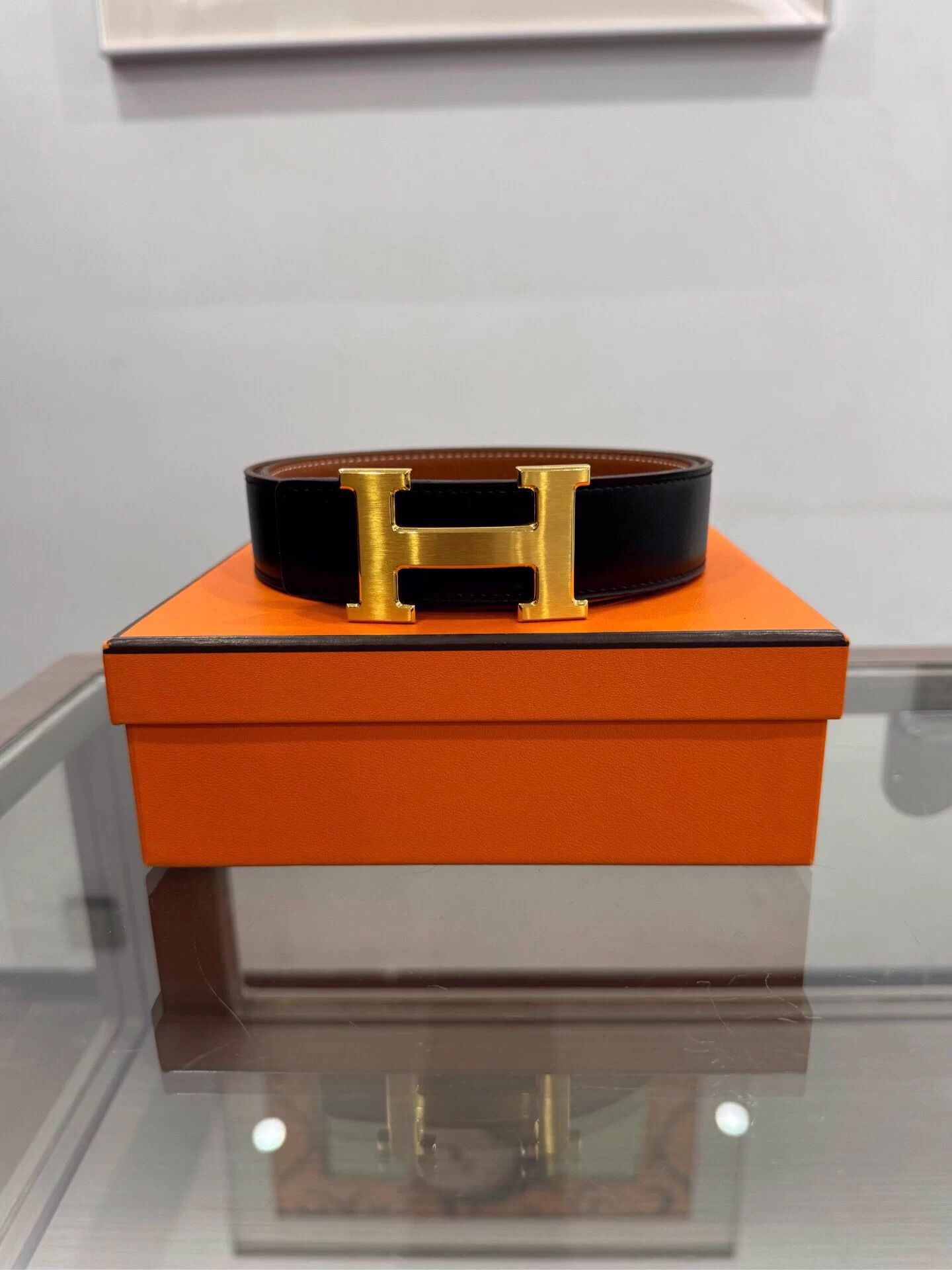Hermes Hermes H belt black/brown 3.2cm 80 99 new Size ONE SIZE - 1 Thumbnail