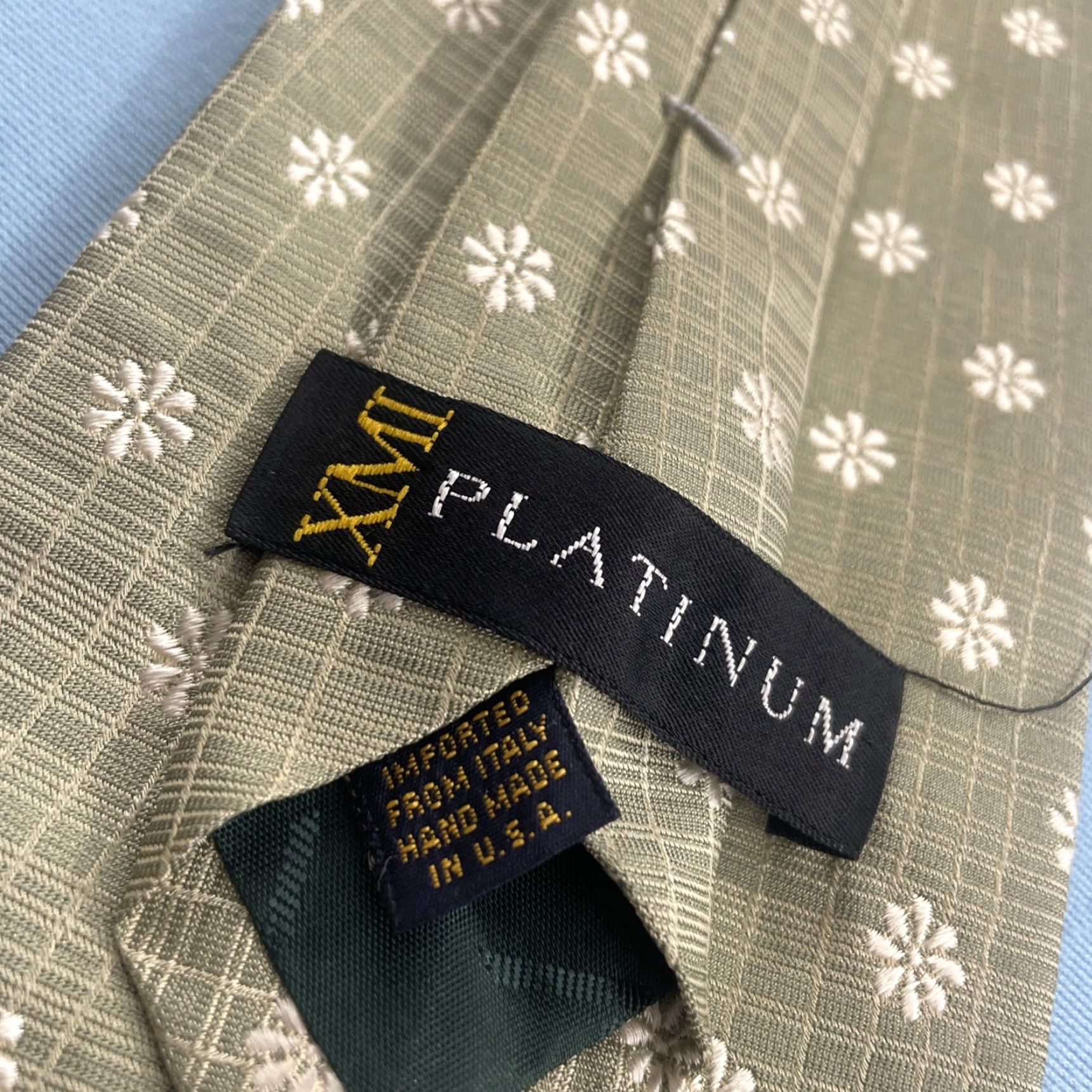 Vintage VINTAGE XMI Tie 100% Silk USA Light Green Necktie Business Formalwear 57"-60" Striped Classic Width Men Mens Size ONE SIZE - 5 Thumbnail