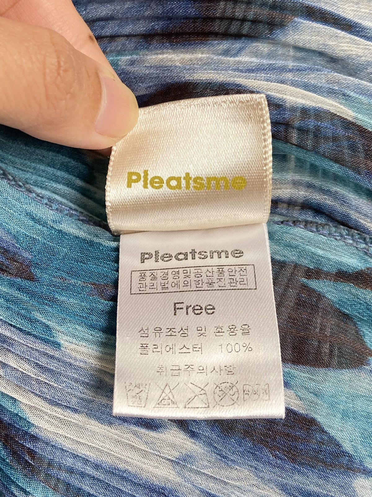 Designer × Japanese Brand PLEATSME Blue Pleats Long Sleeve T-shirt Size US XS / EU 42 / 0 - 7 Thumbnail