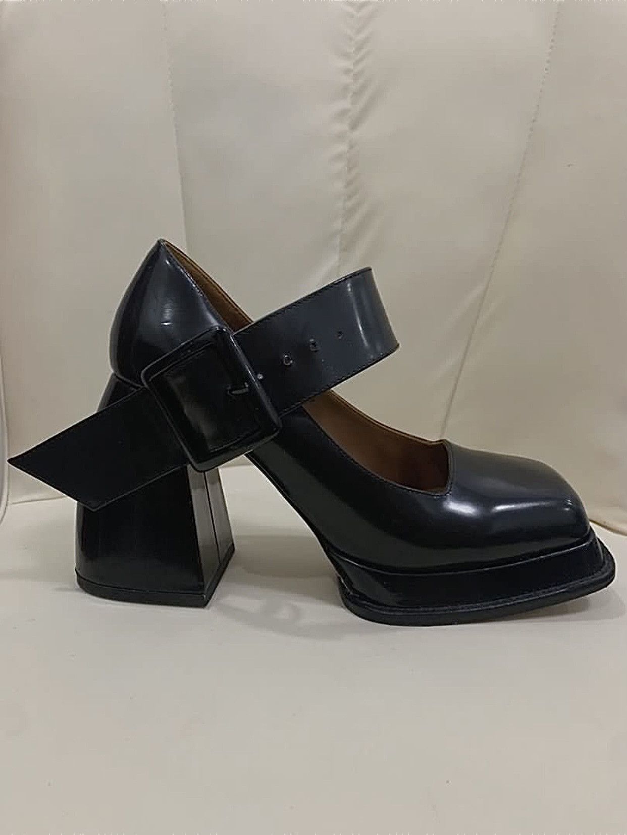 Shushu/Tong SHUSHU/TONG MARY JANE - SQUARE TOE BELTED HEEL Size US 8 / IT 38 - 2 Thumbnail