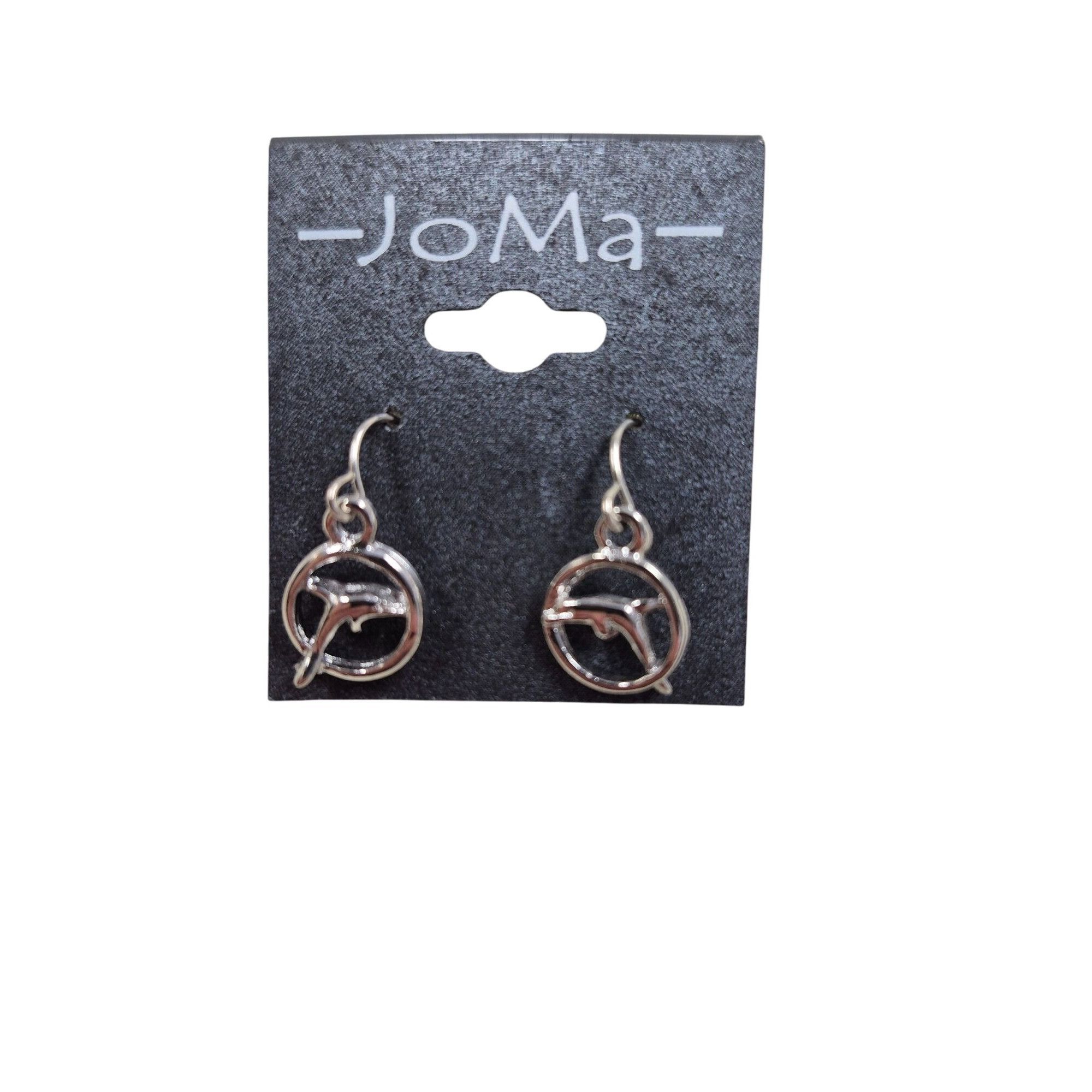 Joma Silver JoMa Dolphin Hoop Dangle Earrings Made In USA Size ONE SIZE - 1 Thumbnail