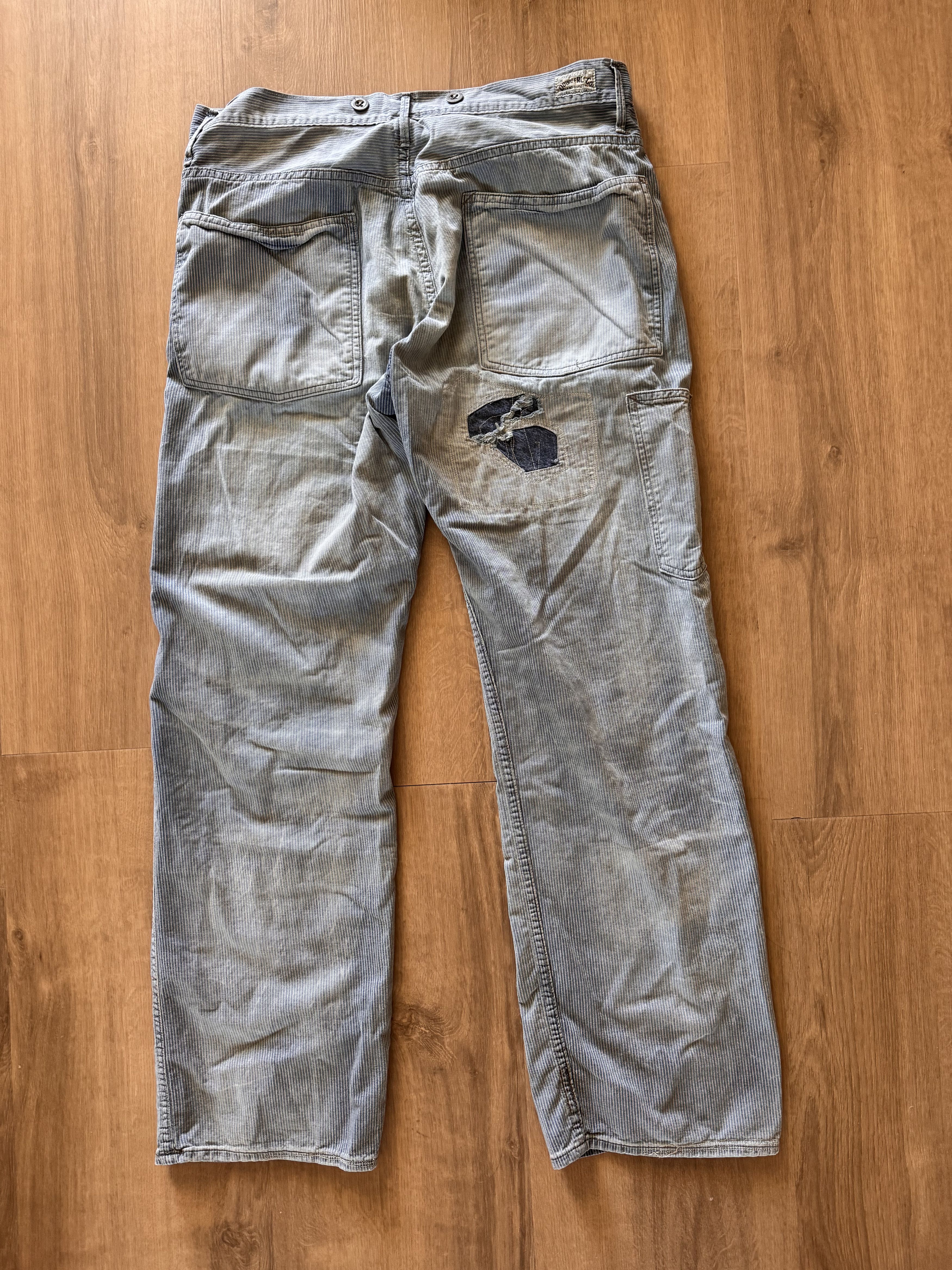 RRL Ralph Lauren RRL Vintage 5-Pocket Repaired Indigo Pant Size US 31 - 6 Thumbnail