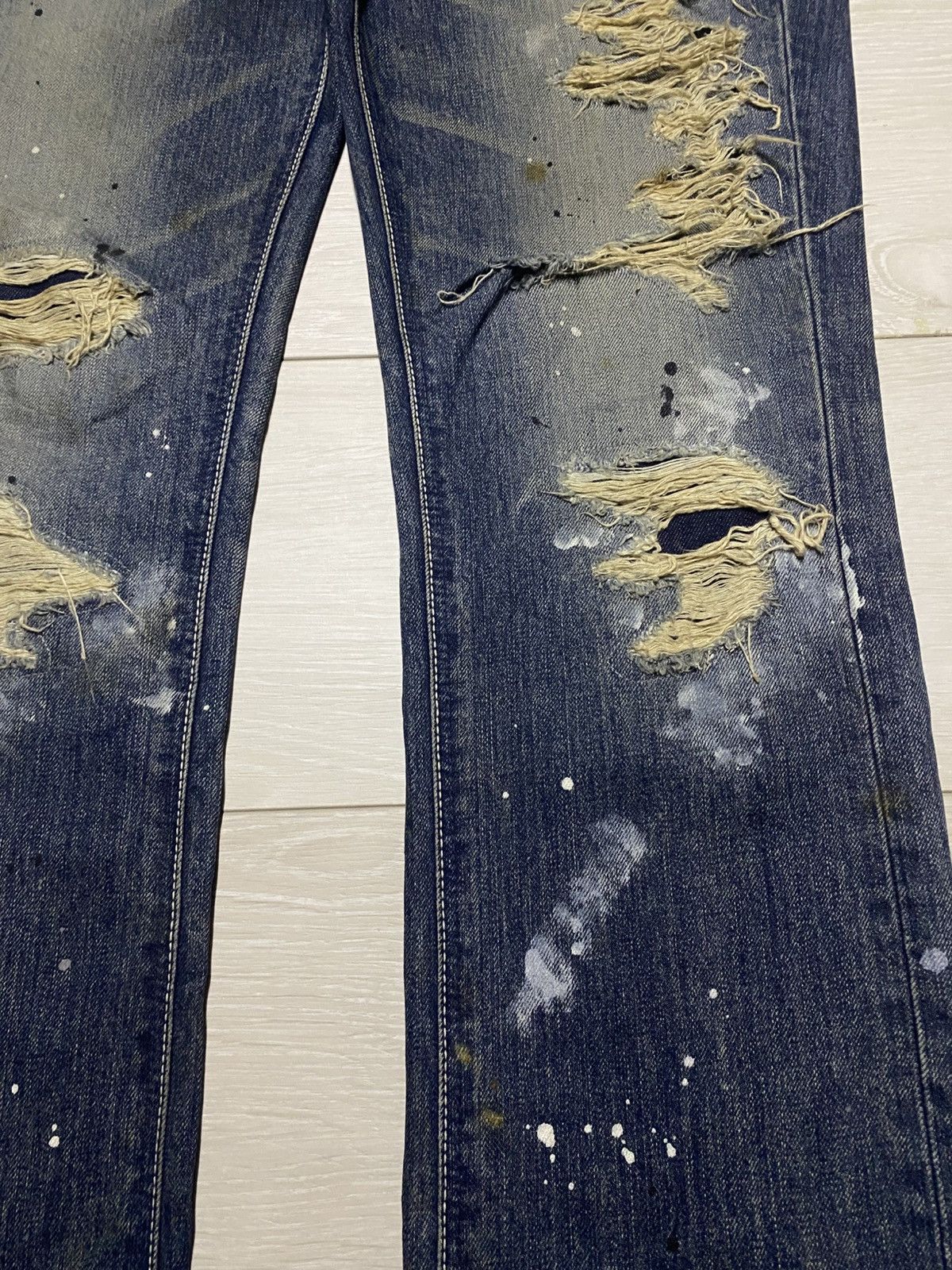 Murder License Vintage Murder License Paint Splatter Distressed Slim Jeans Size US 36 / EU 52 - 8 Thumbnail