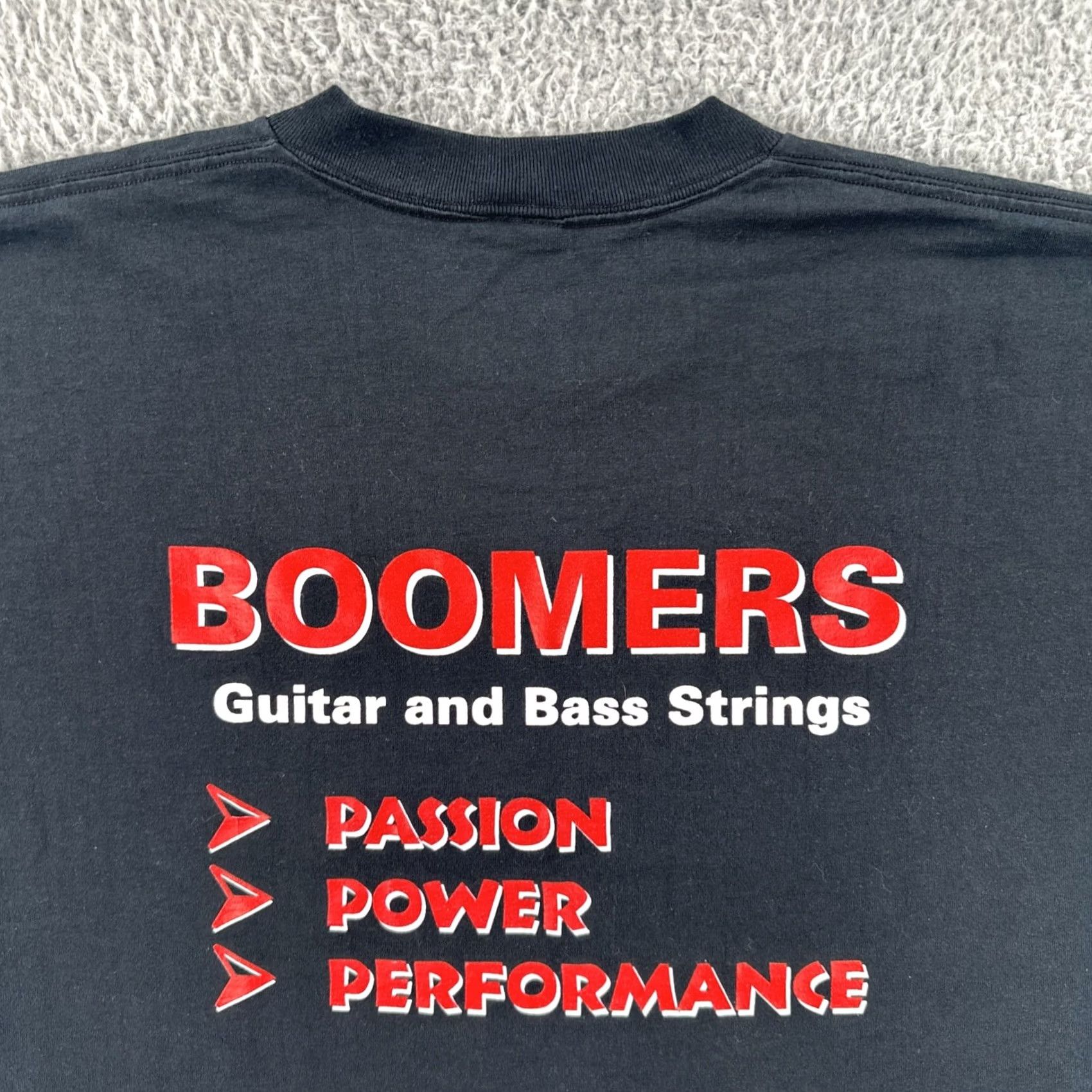 Vintage VINTAGE GHS STRINGS Boomers Guitar And Bass Strings Mens Large Black T Shirt 90s Size US L / EU 52-54 / 3 - 2 Thumbnail
