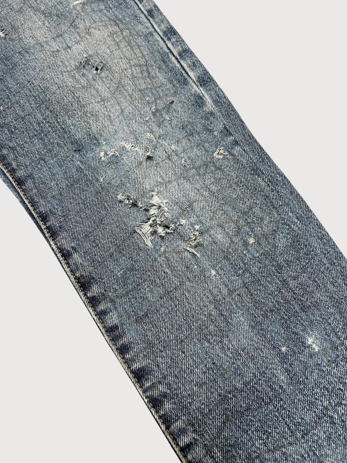 Saint Laurent Paris SS2019 Croc Print Distressed Denim Size US 30 / EU 46 - 6 Thumbnail