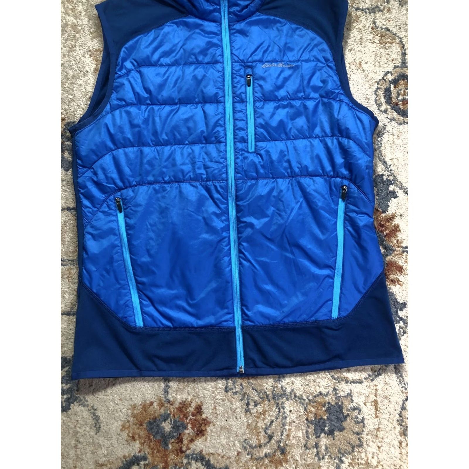 Eddie Bauer Eddie Bauer Vest Mens M Blue Quilted Puffer Freeheat Fleece Back Full Zip Vest Size US M / EU 48-50 / 2 - 5 Thumbnail
