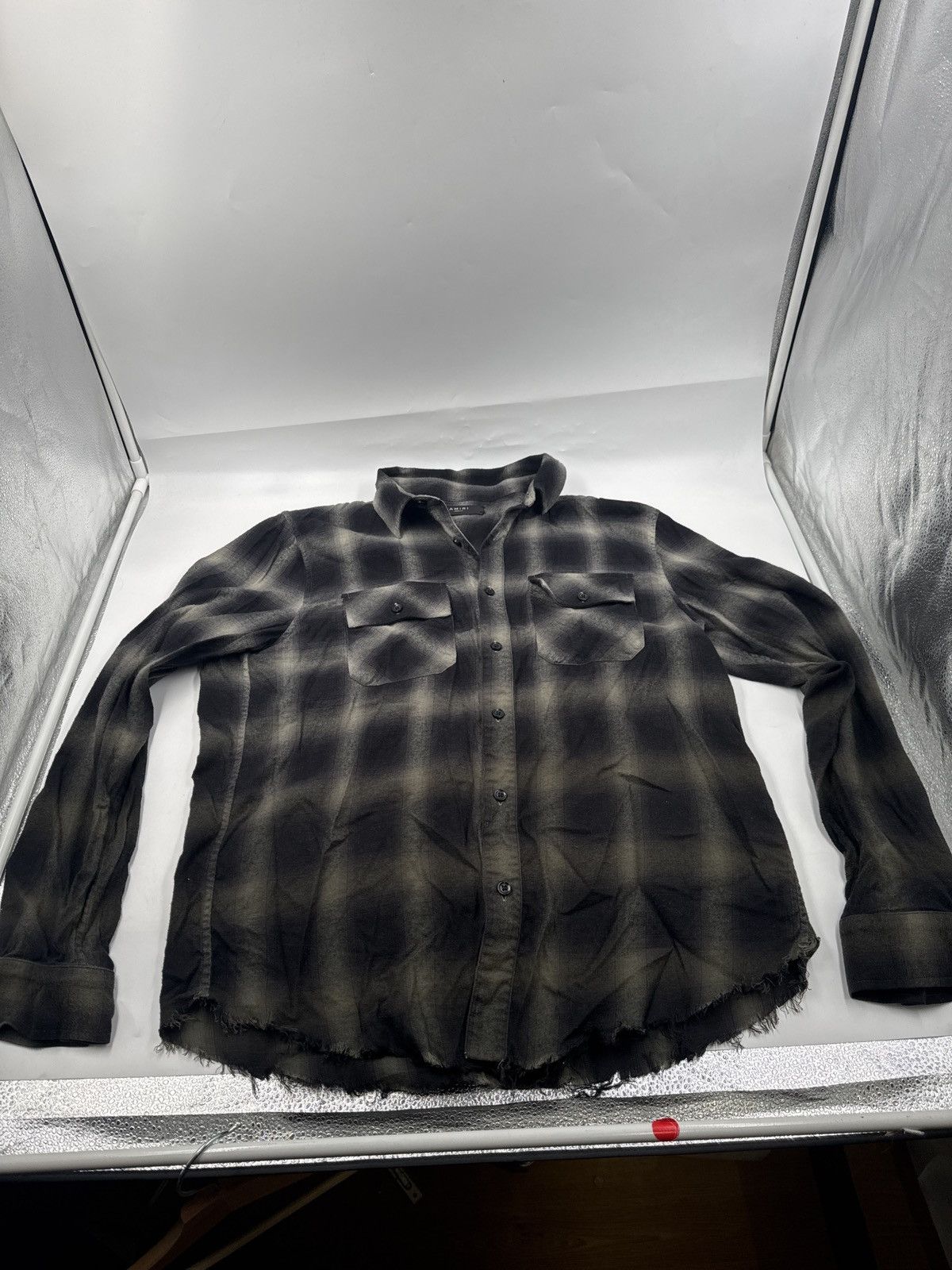 Amiri Plaid Button Down Shirt