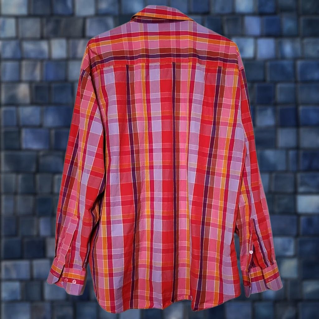 BUGATCHI Bugatchi Uomo Shirt Mens XL Button-Down Plaid Long Sleeve Pocket Button Up Shirt Size 46R - 1 Thumbnail