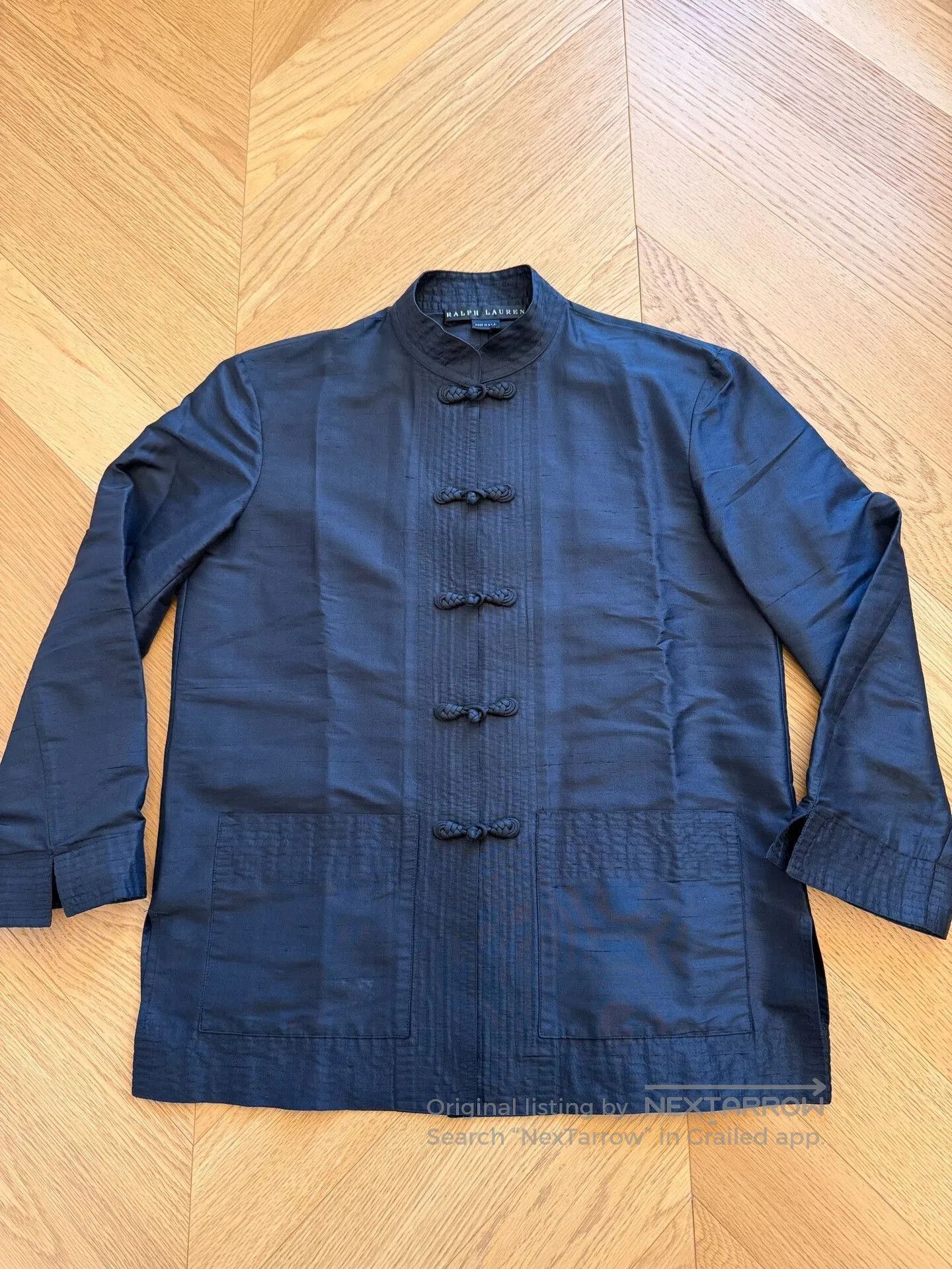RLX Ralph Lauren Black Vintage Chinese Collar Shirt Jacket. Size S / US 4 / IT 40 - 1 Thumbnail
