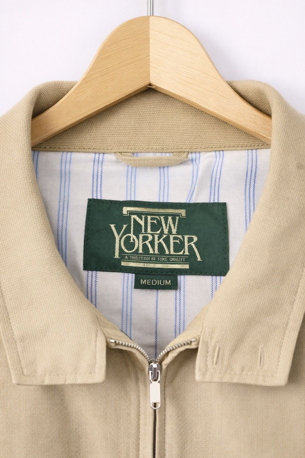Vintage Vintage New Yorker Beige Zip Jacket – Classic Minimalist Size US M / EU 48-50 / 2 - 3 Thumbnail
