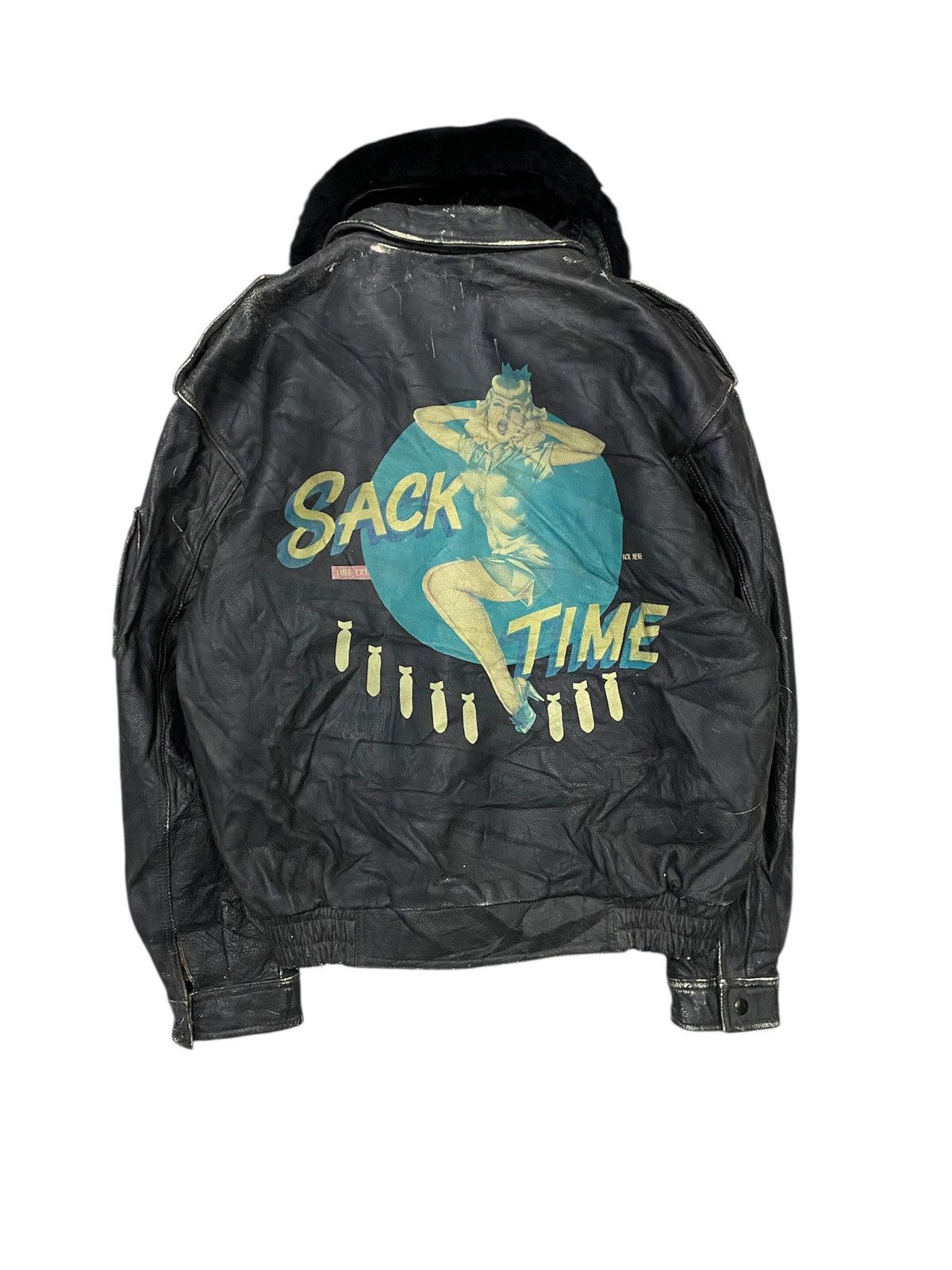 Avirex 1980s Tokyo Fur SACK TIME Avirex leather Jacket Size US L / EU 52-54 / 3 - 1 Thumbnail