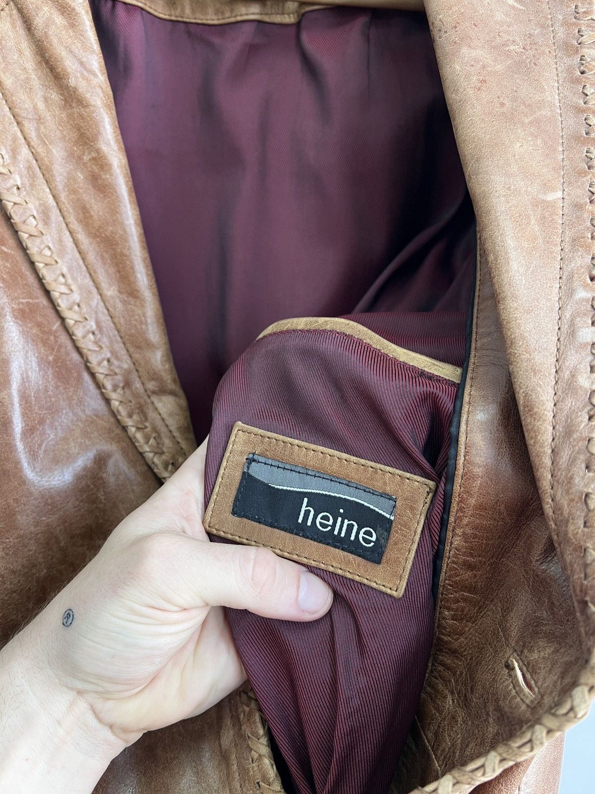 14th Addiction STITCHING AVANT GARDE DISTRESSED LEATHER BLAZER JACKET Size US M / EU 48-50 / 2 - 21 Thumbnail