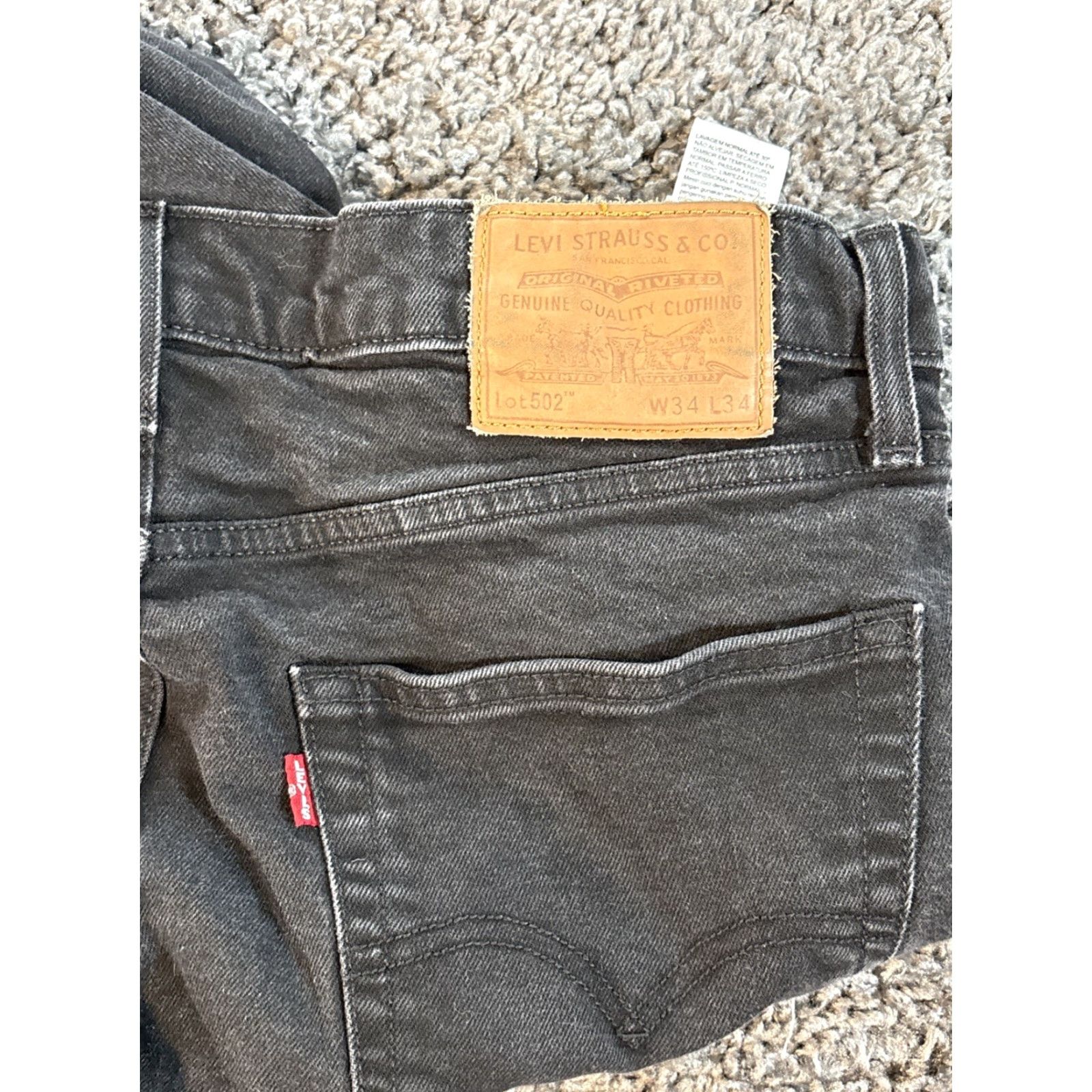 Levi's Levi's 502 Jeans Mens 34x31 Black Premium Stretch Denim Tapered Pants WaterLess Size US 34 / EU 50 - 6 Thumbnail