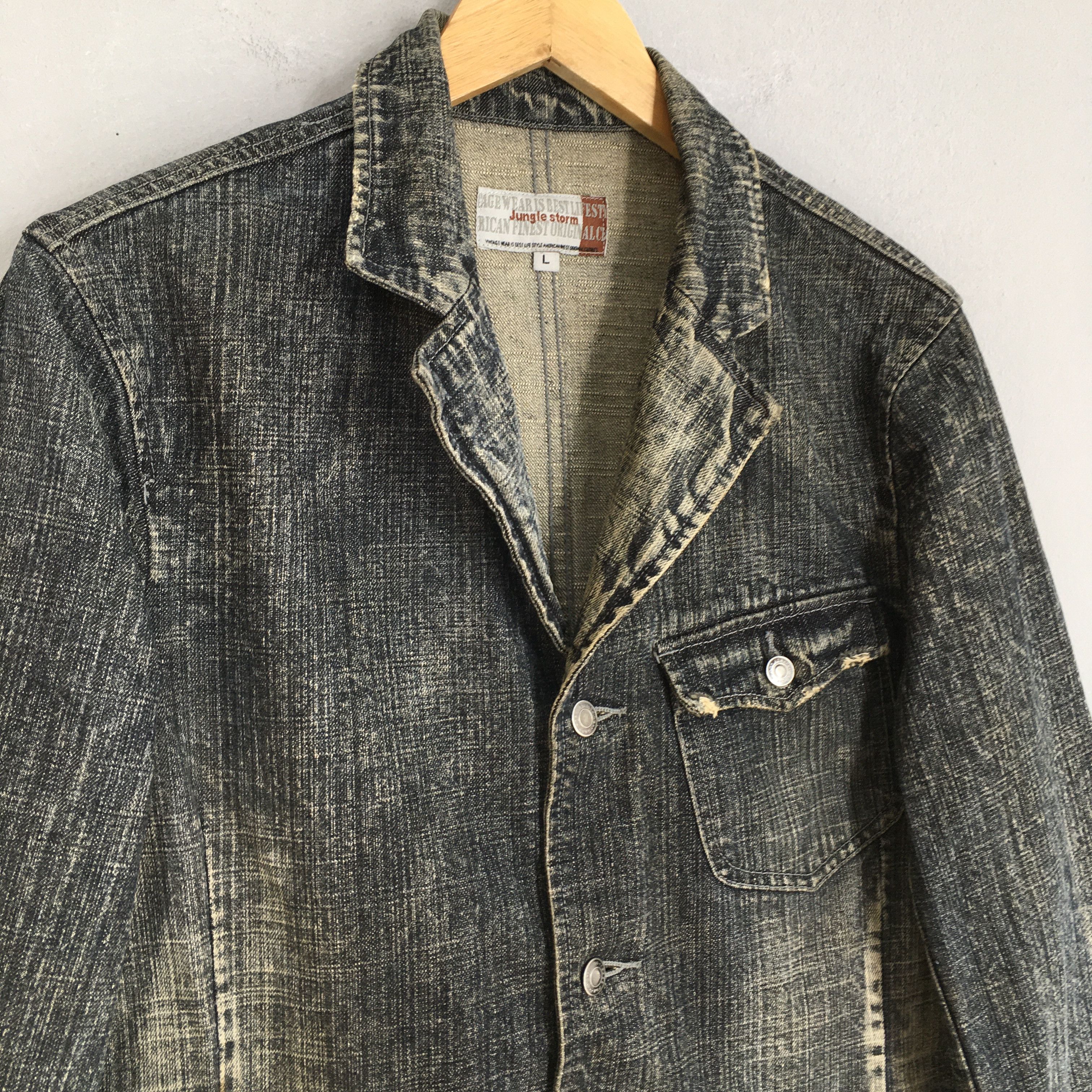 Vintage Vintage 90's Jungle Storm Jeans Workwear Labour Jacket L Size US L / EU 52-54 / 3 - 4 Thumbnail