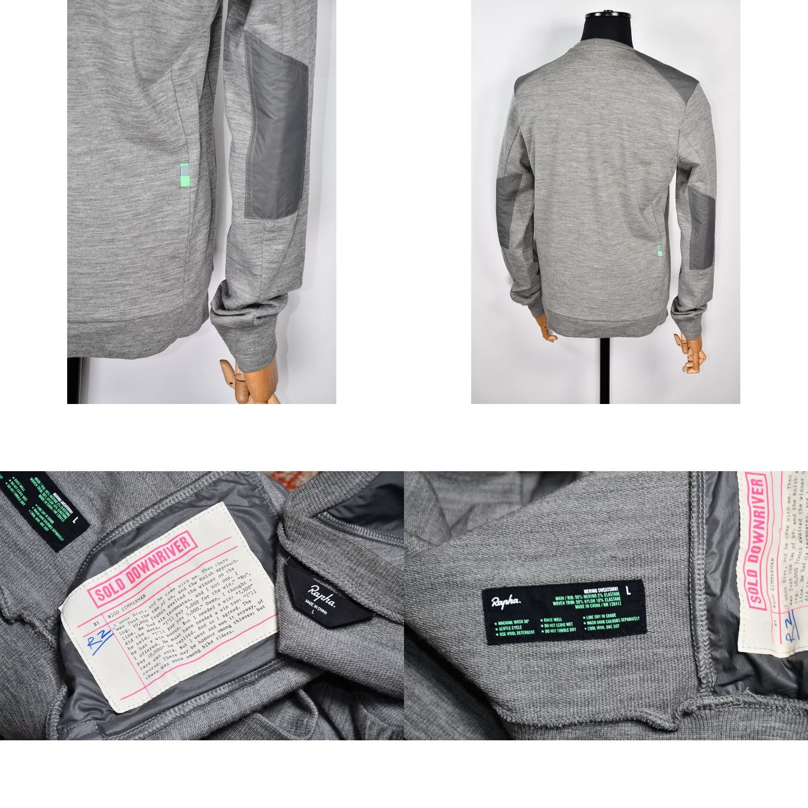 Rapha RAPHA by RIGO ZIMMERMAN Merino Wool Men’s Sweater Cycling Size L Gray Crew Neck Pullover Size US L / EU 52-54 / 3 - 8 Thumbnail