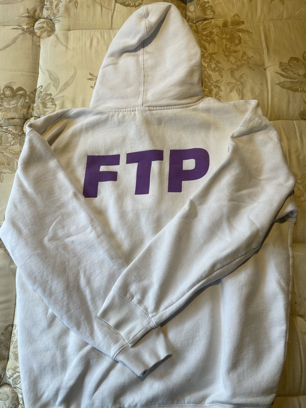 image of Fuck The Population Ftp Purple Logo Hoodie XL in White, Men's