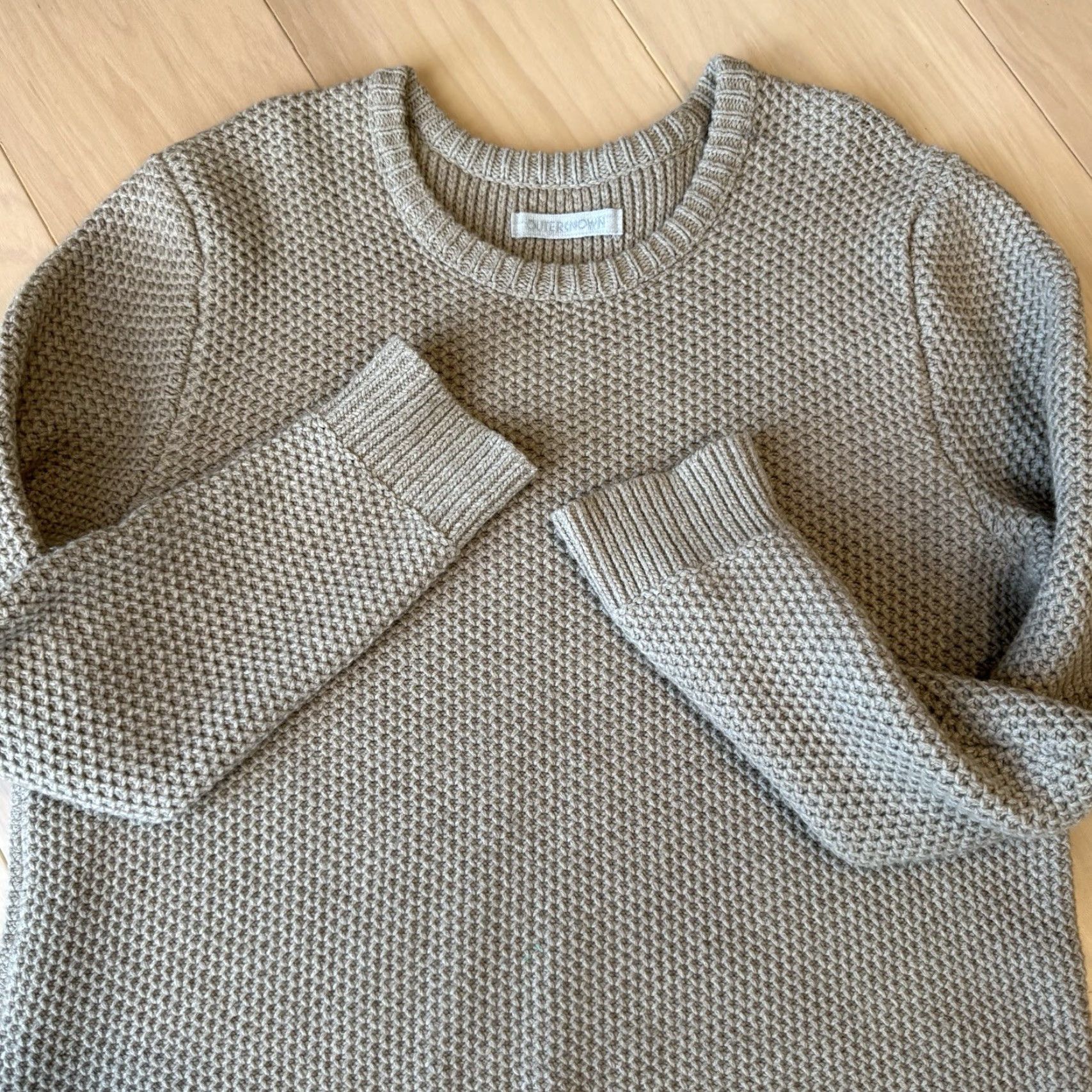 Outerknown Outerknown Eastbank Crew XL Beige Wool Blend Pullover Sweater Minimalist Winter Men Size US XL / EU 56 / 4 - 5 Thumbnail