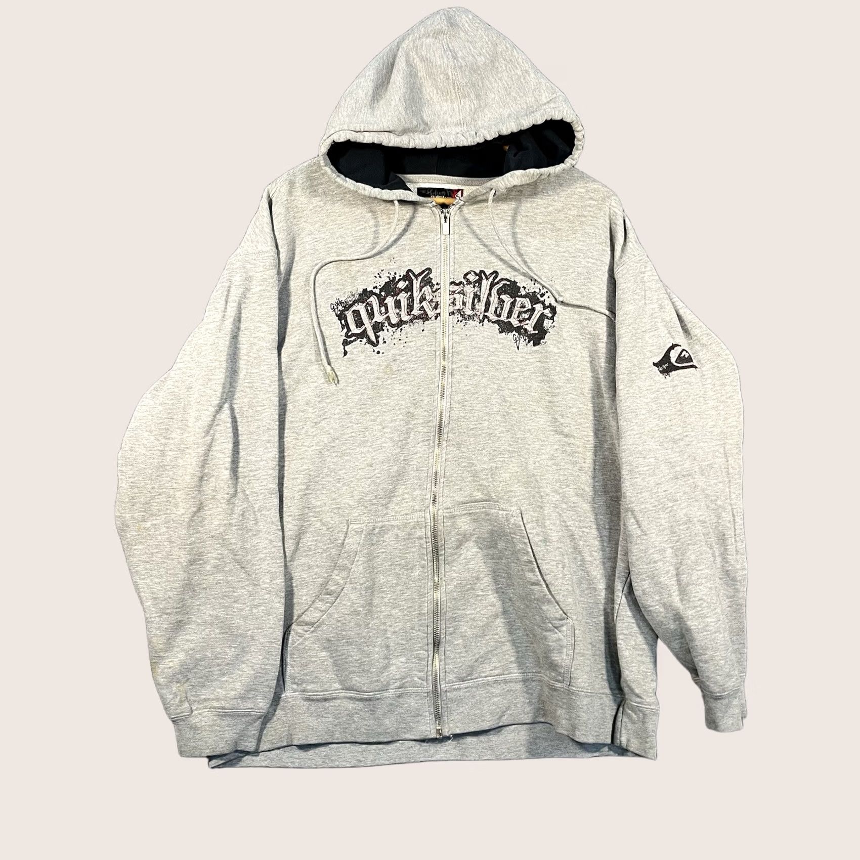 Quiksilver VINTAGE Quiksilver Hoodie Mens XL Gray Full Zip Surf Skate Spellout Y2K Grunge RARE Size US XL / EU 56 / 4 - 1 Thumbnail