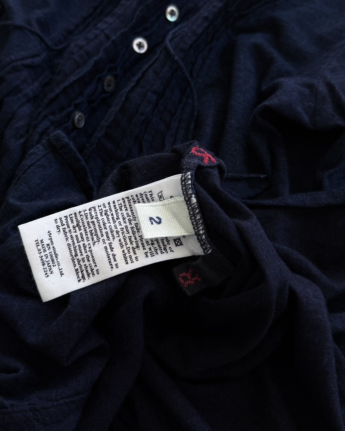 45rpm × Kapital 45RPM INDIGO COTTON SHIRT STYLE TUNIC Size M / US 6-8 / IT 42-44 - 11 Thumbnail
