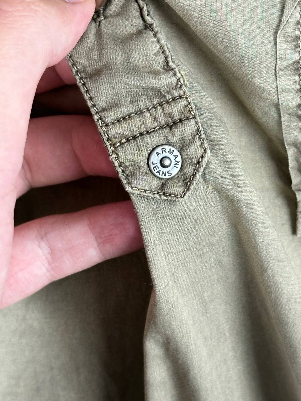 Armani × Vintage Vintage Armani Jeans Military Garment Dyed Polo T Shirt Size US L / EU 52-54 / 3 - 7 Thumbnail