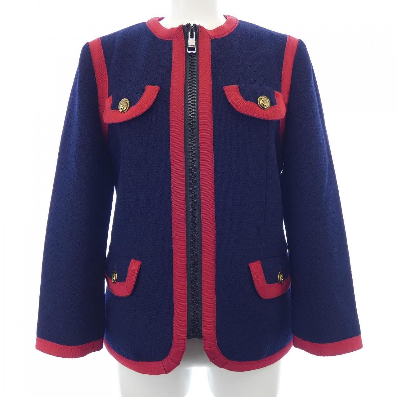 Gucci Gucci Gucci Collarless Jacket Textile Outerwear 545460ZAAK4 DUTY FREE for USA Size ONE SIZE - 1 Thumbnail