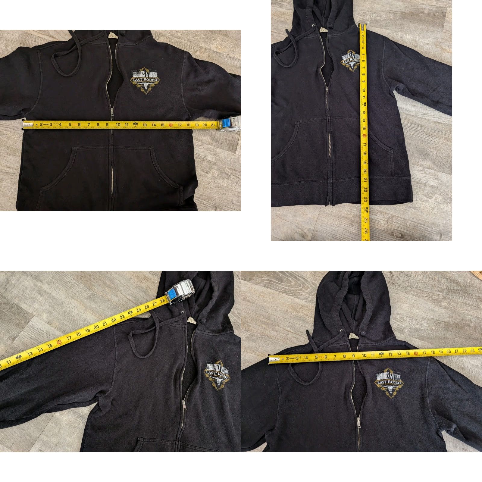 Brooks Brooks & Dunn Last Rodeo Full Zip Hoodie Jacket Black Size Small Adult Band Size US S / EU 44-46 / 1 - 8 Thumbnail