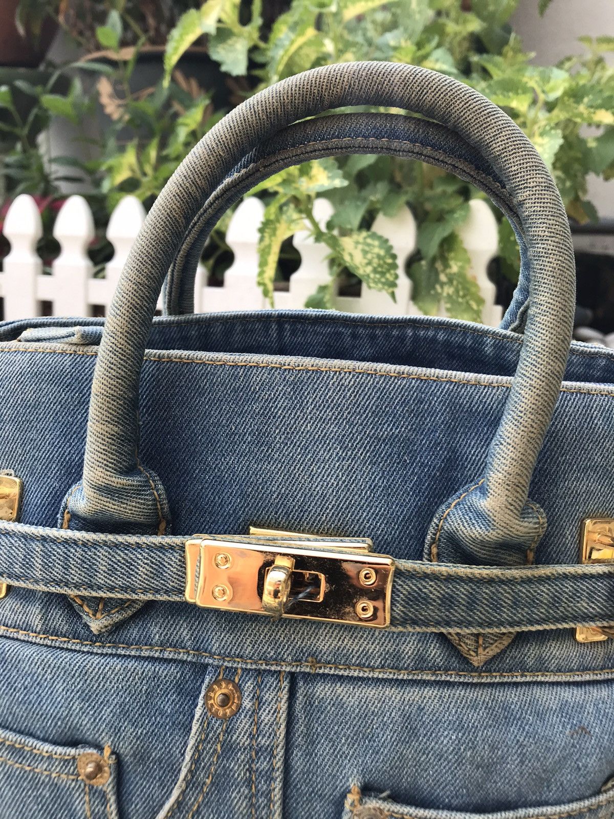 Handmade HANDMADE DENIM BIRKIN 2 WAY STYLE HANDBAG CROSSBODY Size ONE SIZE - 3 Thumbnail