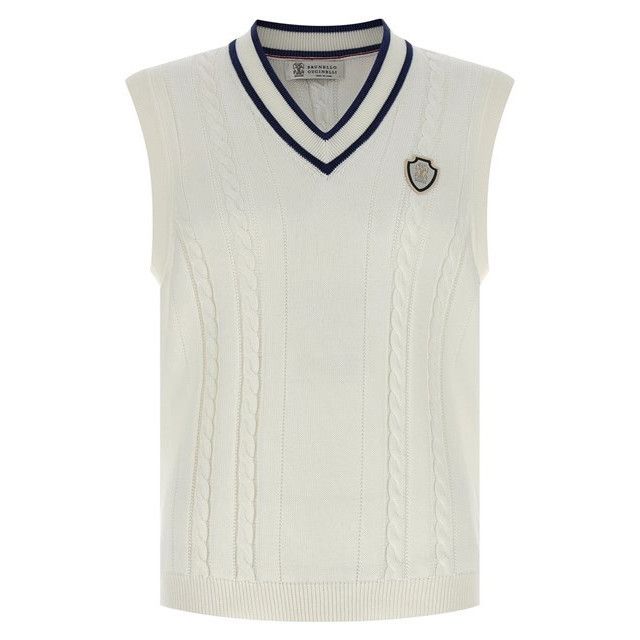 BRUNELLO CUCINELLI White Braided Vest New & Authentic (Men's