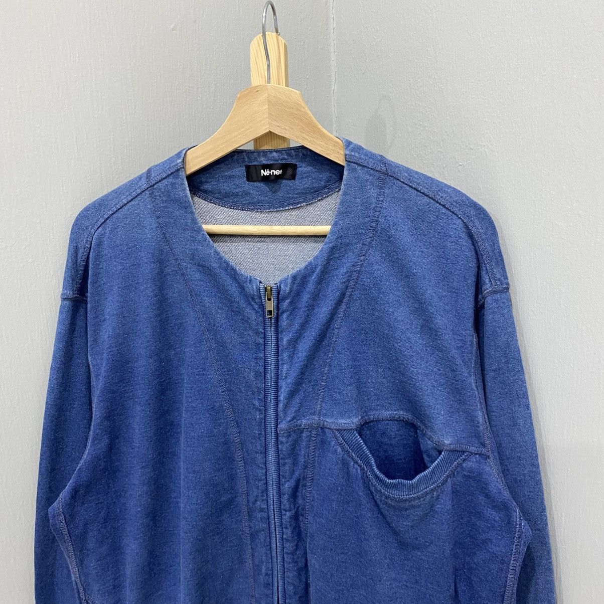 Ne-Net Vintage Ne-Net (Issey Miyake) Indigo Dye Full-Zip Sweatshirt Size US L / EU 52-54 / 3 - 3 Thumbnail