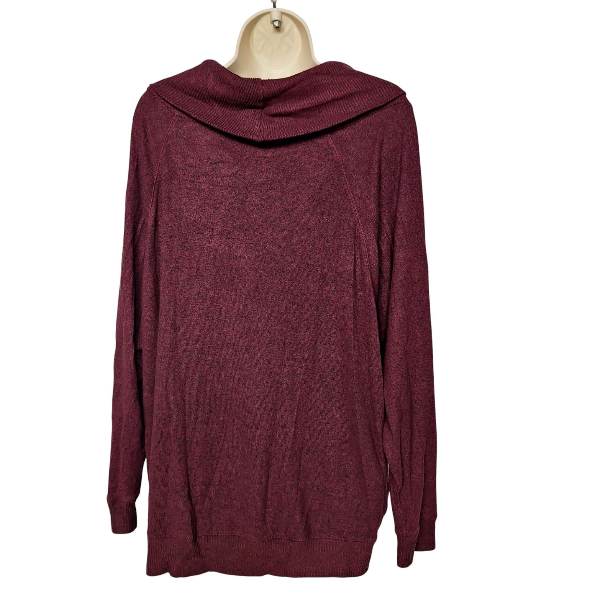 Express Express One Eleven Maroon Burgundy Cowl Neck Pullover Sweate Size L / US 10 / IT 46 - 3 Thumbnail