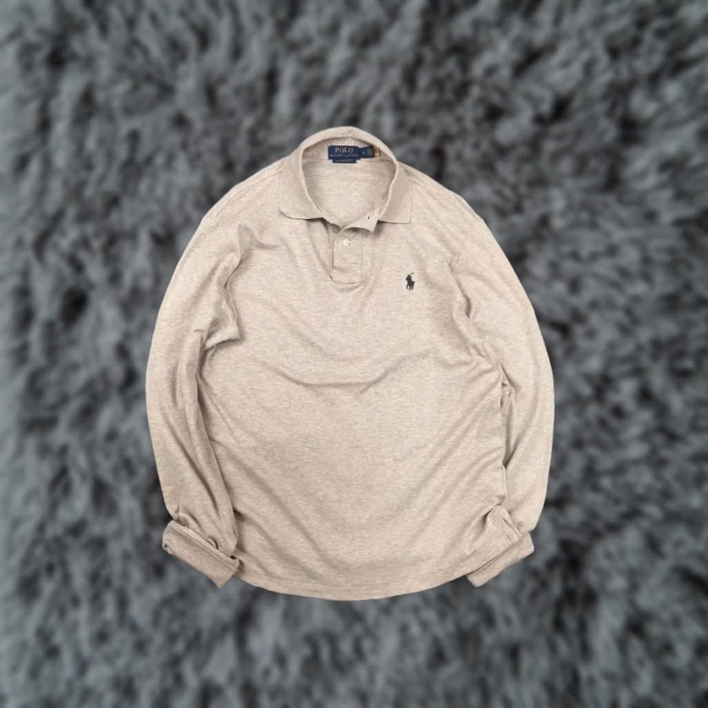 Polo Ralph Lauren Polo Ralph Lauren Custom Slim Fit Beige Polo Long sleeve Shirt Vintage Style Shirt Size US M / EU 48-50 / 2 - 1 Thumbnail