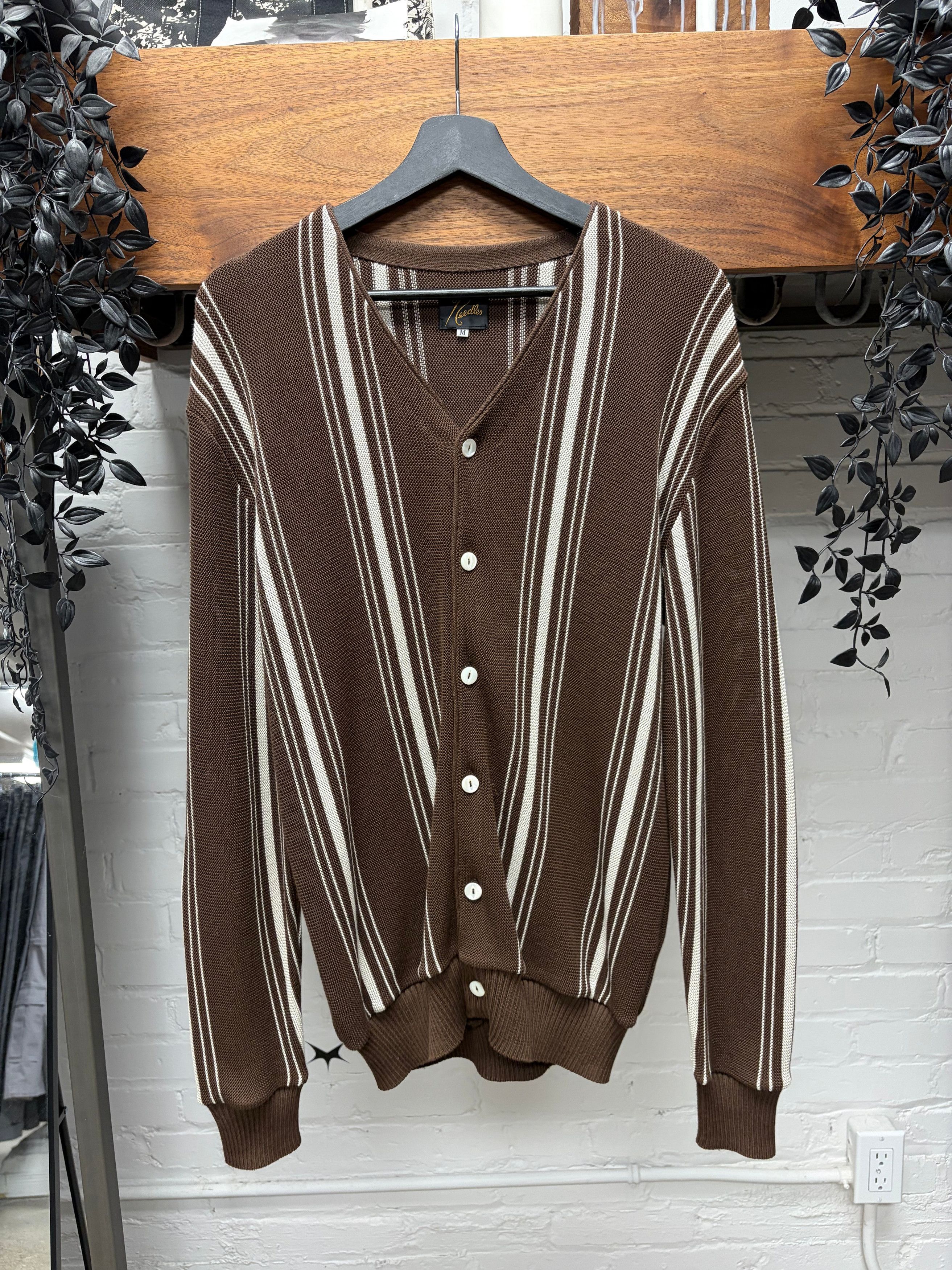 Needles Needles Striped Brown/White Cardigan Size US M / EU 48-50 / 2 - 1 Thumbnail
