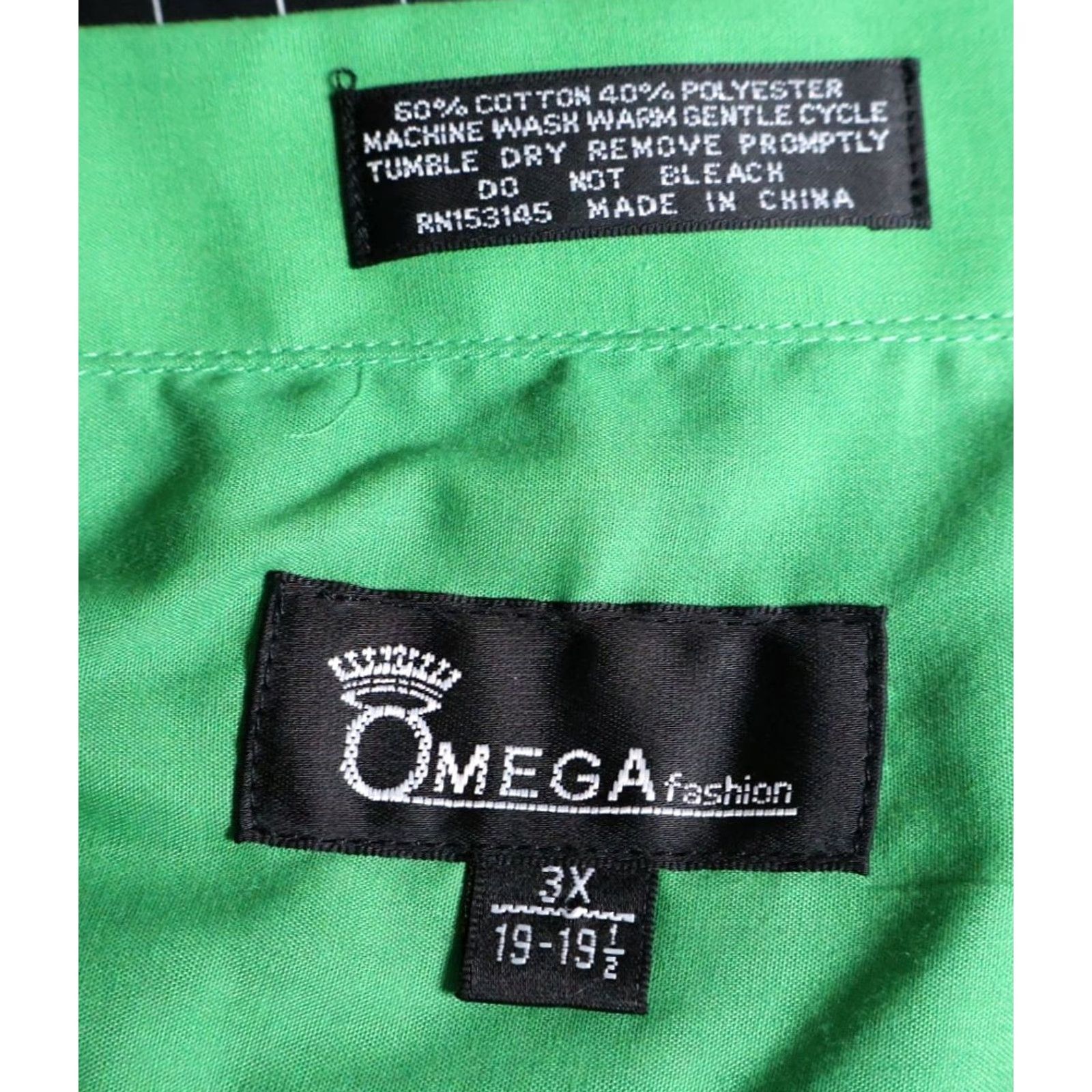 Omega VINTAGE OMEGA Guayabera Shirt Men 3X Green Cotton Blend Pleated Pockets Short Sleeve Button-Up Casual Retro 80s 90s Hipster Size US XXL / EU 58 / 5 - 3 Thumbnail