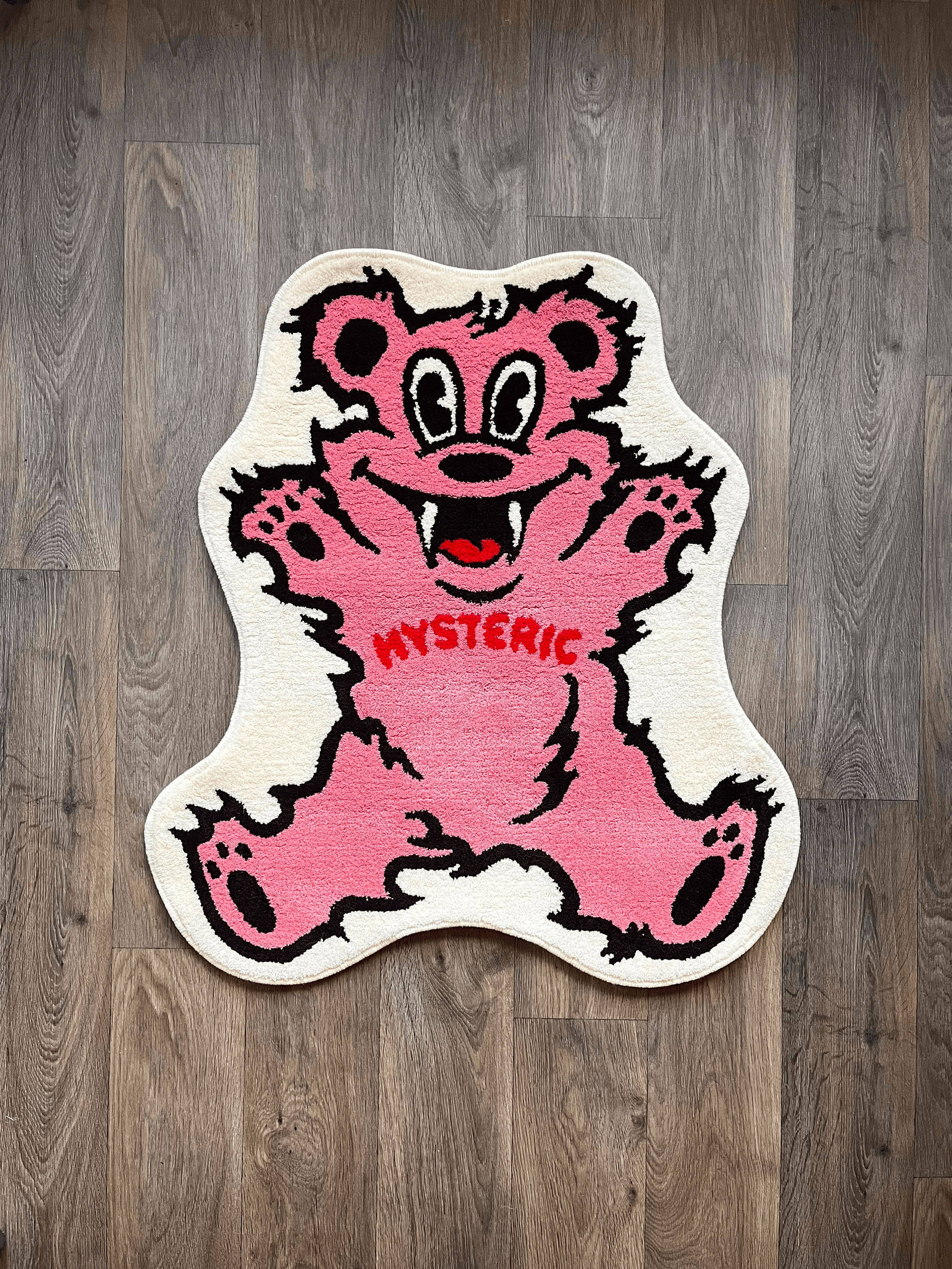 image of Hysteric Glamour Furry Bear Area Rug in Pink, Men's