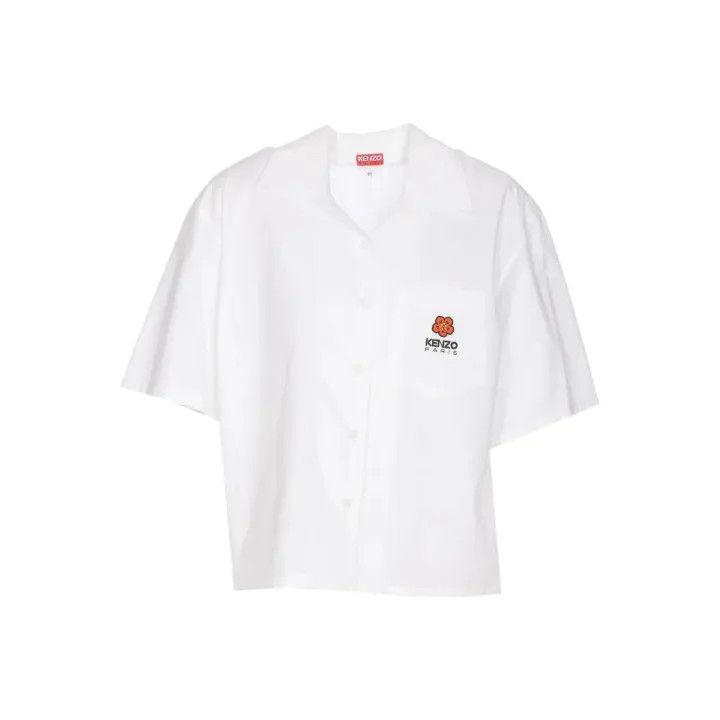 Kenzo Kenzo Short Sleeve Logo Button-Up Shirt 0079 Size M / US 6-8 / IT 42-44 - 1 Thumbnail