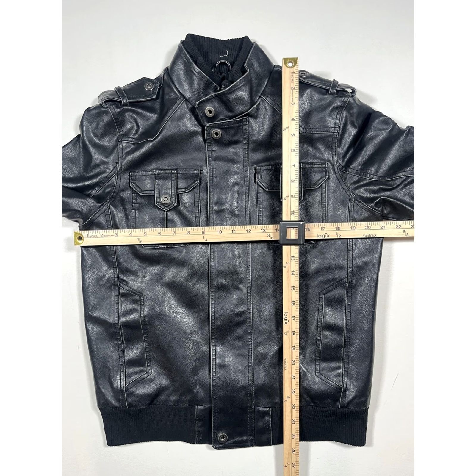 Route 66 Route 66 Jacket Mens Medium Black Faux Leather Bomber Full Zip Quilted Lined Federal? Size US M / EU 48-50 / 2 - 5 Thumbnail