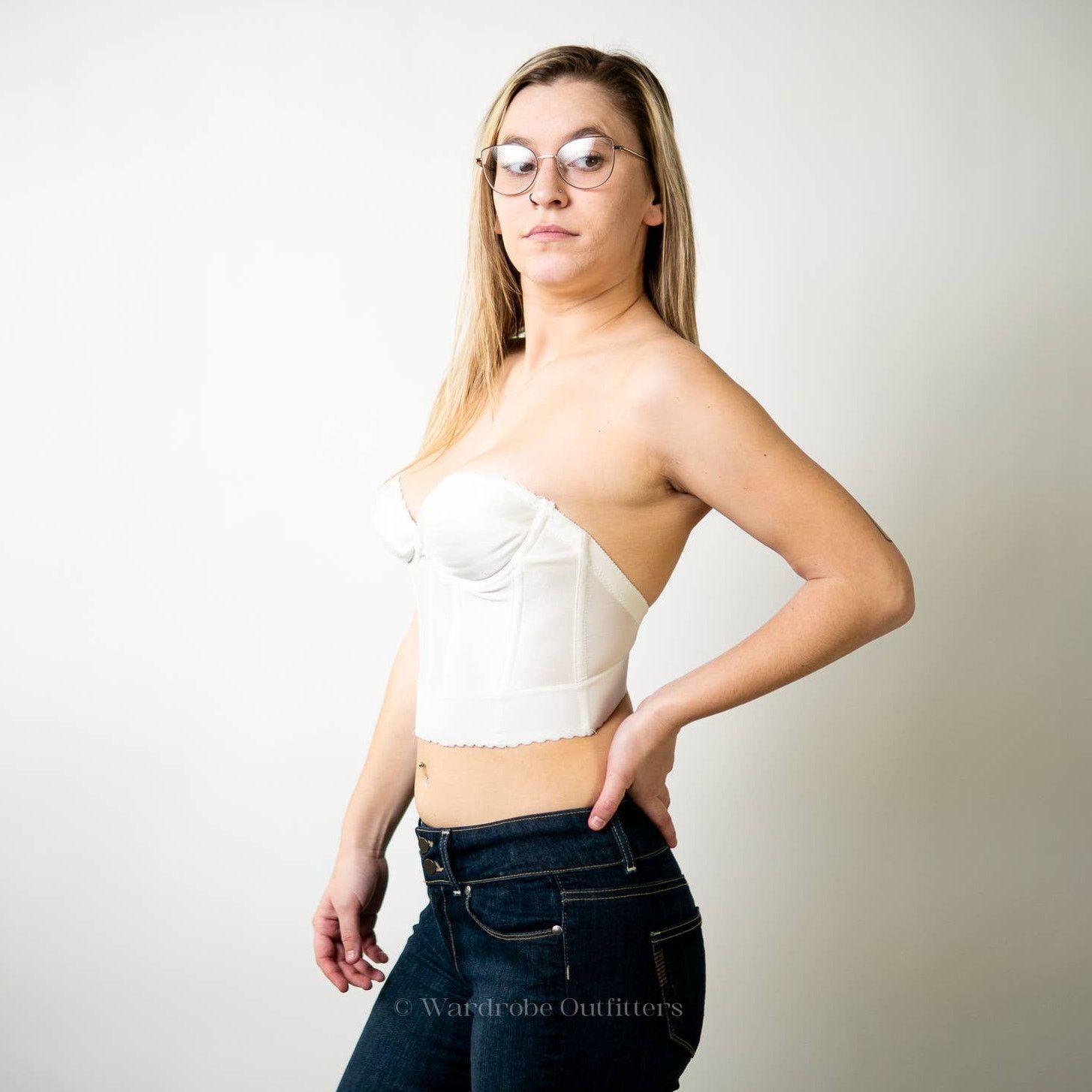 Vintage Vintage 90s White Structured Corset Bustier Lingerie- 34B Size ONE SIZE - 3 Thumbnail