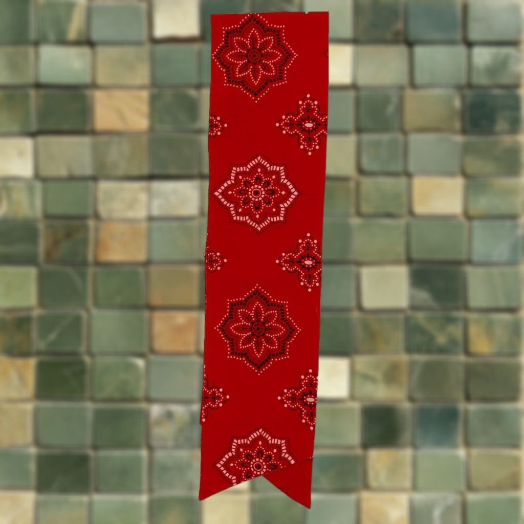 Vintage VINTAGE Red Western Floral Bandana Shirt Neck Scarf 4" x 35" Unbranded Womens/Mens Bandana Red Floral Western 100% Cotton with Button Hole Size ONE SIZE - 1 Thumbnail