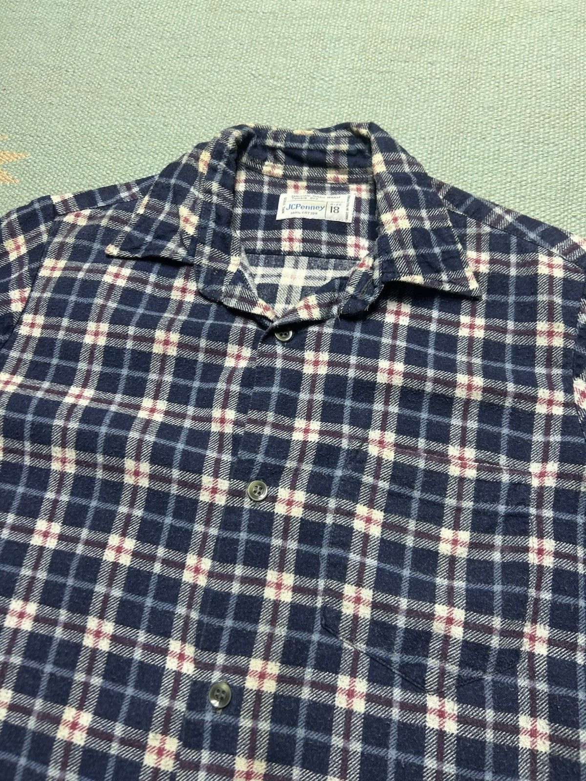 Vintage 70s printed flannel shirt brushed cotton JCPenney boys 18 Size US S / EU 44-46 / 1 - 3 Thumbnail
