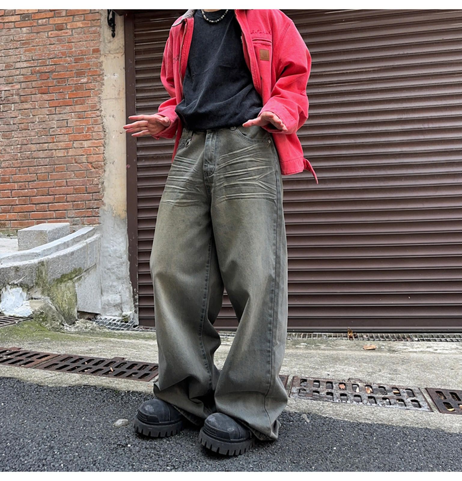Jean × Vintage Stylish Wide-Legged Denim Pants - Urban Vintage Aesthetic Size US 32 / EU 48 - 6 Thumbnail