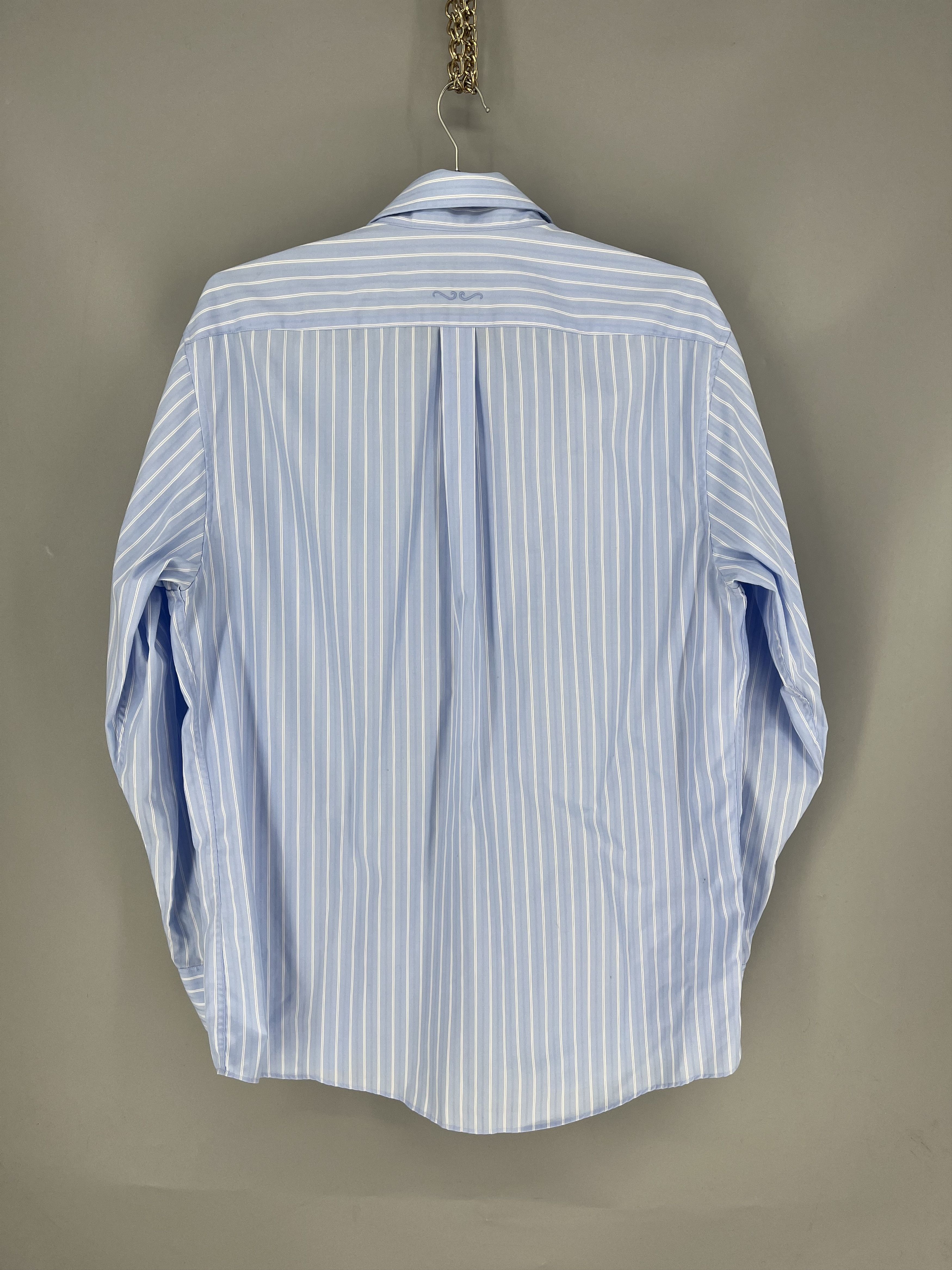Vintage Jacques Britt Mens Blue White Striped Long Sleeve Button Size US M / EU 48-50 / 2 - 10 Thumbnail