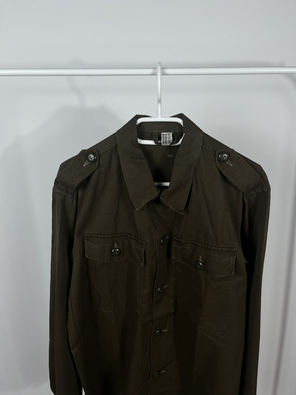 Other 1981 German Army Moleskin Field Shirt Olive Military Vintage Size US L / EU 52-54 / 3 - 7 Thumbnail