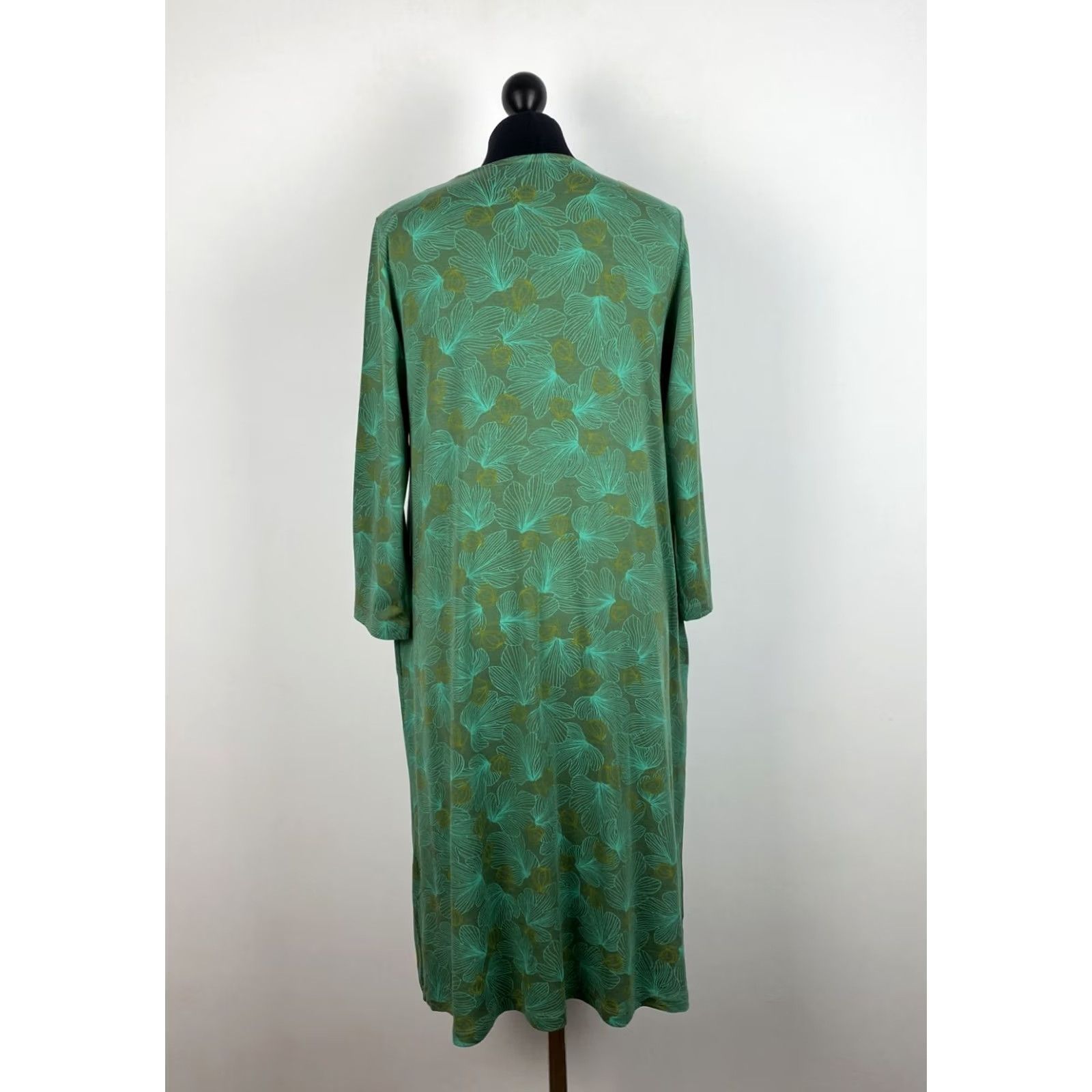 Vintage Gudrun Sjoden Womens Dress M Green A-Line Midi Shirt? Size M / US 6-8 / IT 42-44 - 4 Thumbnail