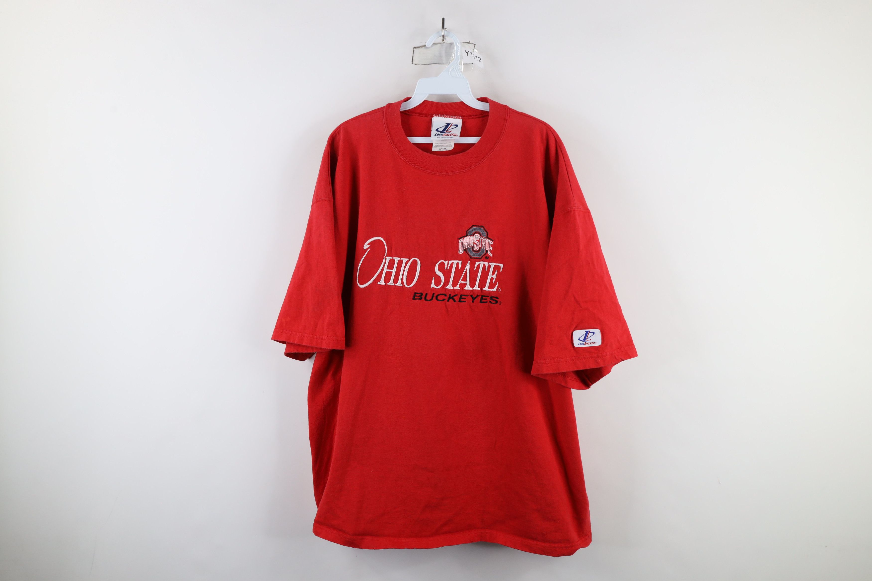 Vintage Vintage 90s Spell Out Ohio State University T-Shirt Red Size US XL / EU 56 / 4 - 1 Thumbnail