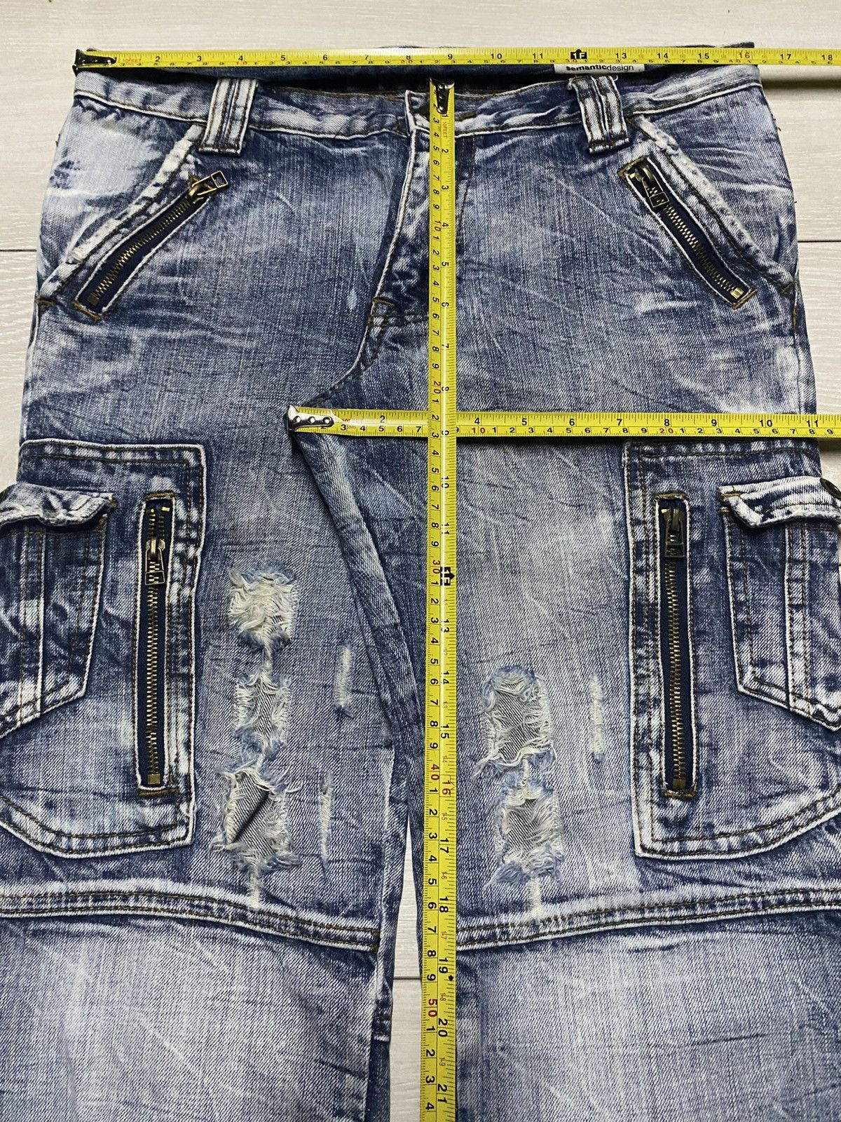 semanticdesign SemanticDesign Tactical Distressed Multipocket Flare Jeans Size US 32 / EU 48 - 16 Thumbnail