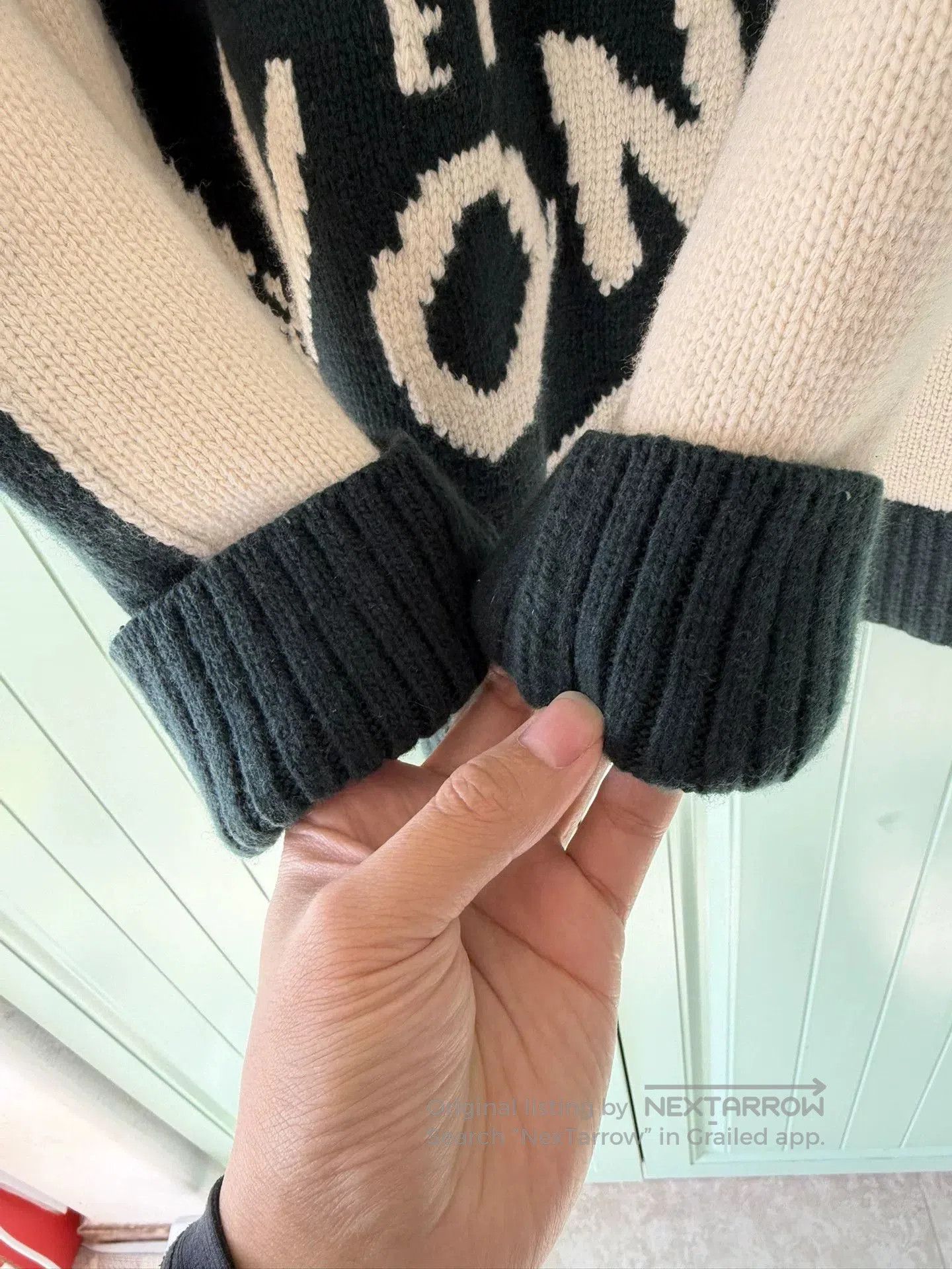 Dior Colorblock Logo Wool Cashmere Sweater.