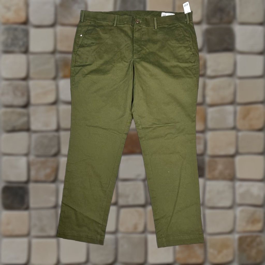 Gap Gap Slim Khakis Pants Mens 40 Green Cotton Water Resistant Stretch High Rise New Size US 40 / EU 56 - 1 Thumbnail