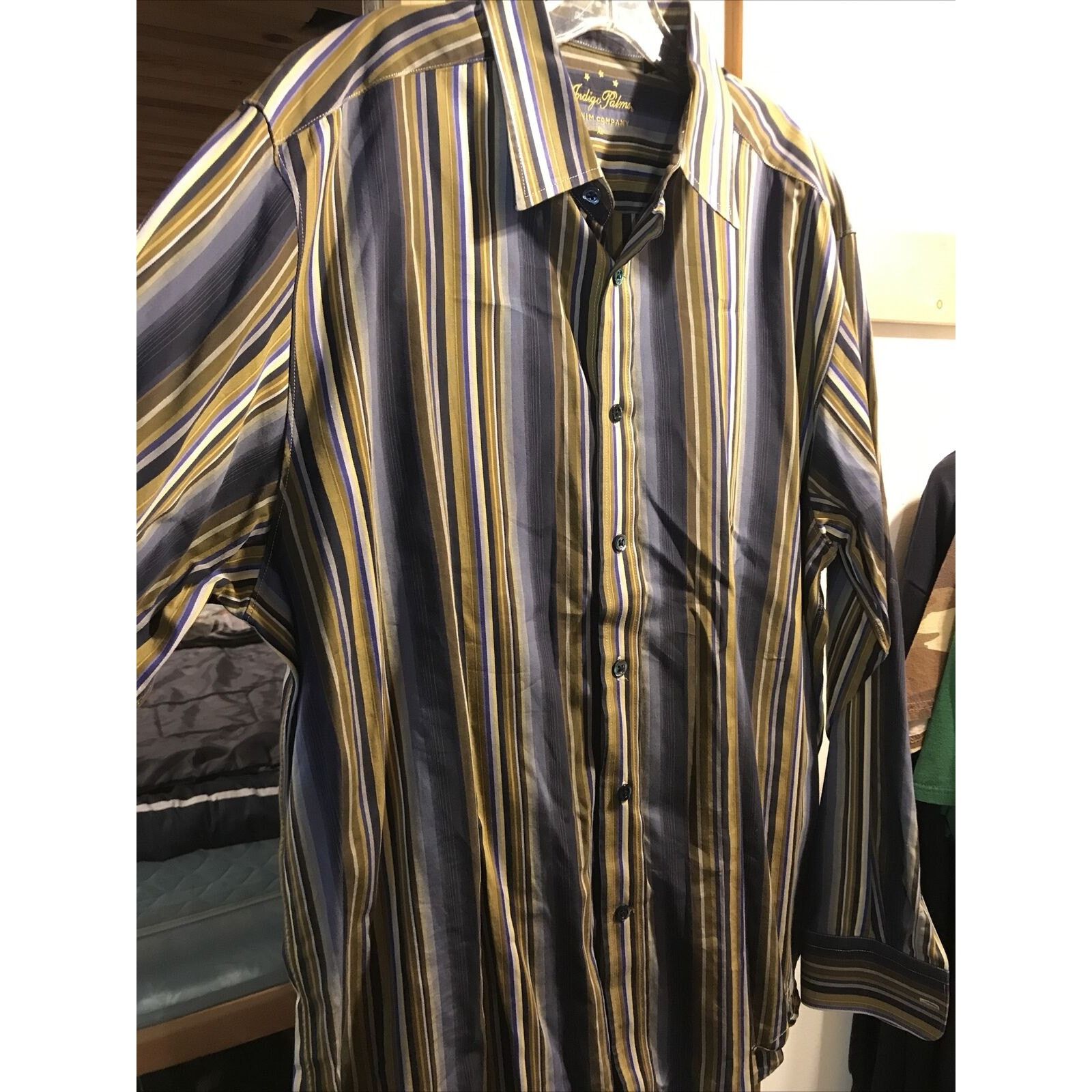 Indigo Palms Indigo Palms Denim Co Men’s XL Gold Button Down Cotton Shirt Size US XL / EU 56 / 4 - 3 Thumbnail