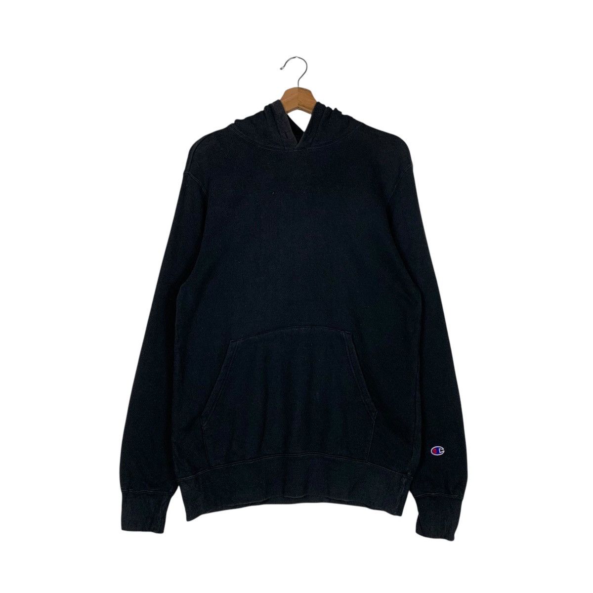 Champion CHAMPION Black Plain Pullover Hoodies Sweatshirt #1434-C65 Size US XL / EU 56 / 4 - 1 Thumbnail